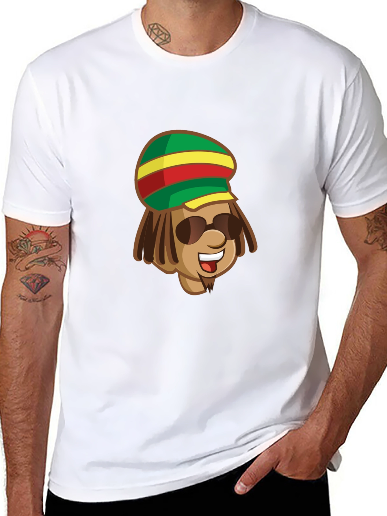 Rasta Man Graphic Black T-Shirt