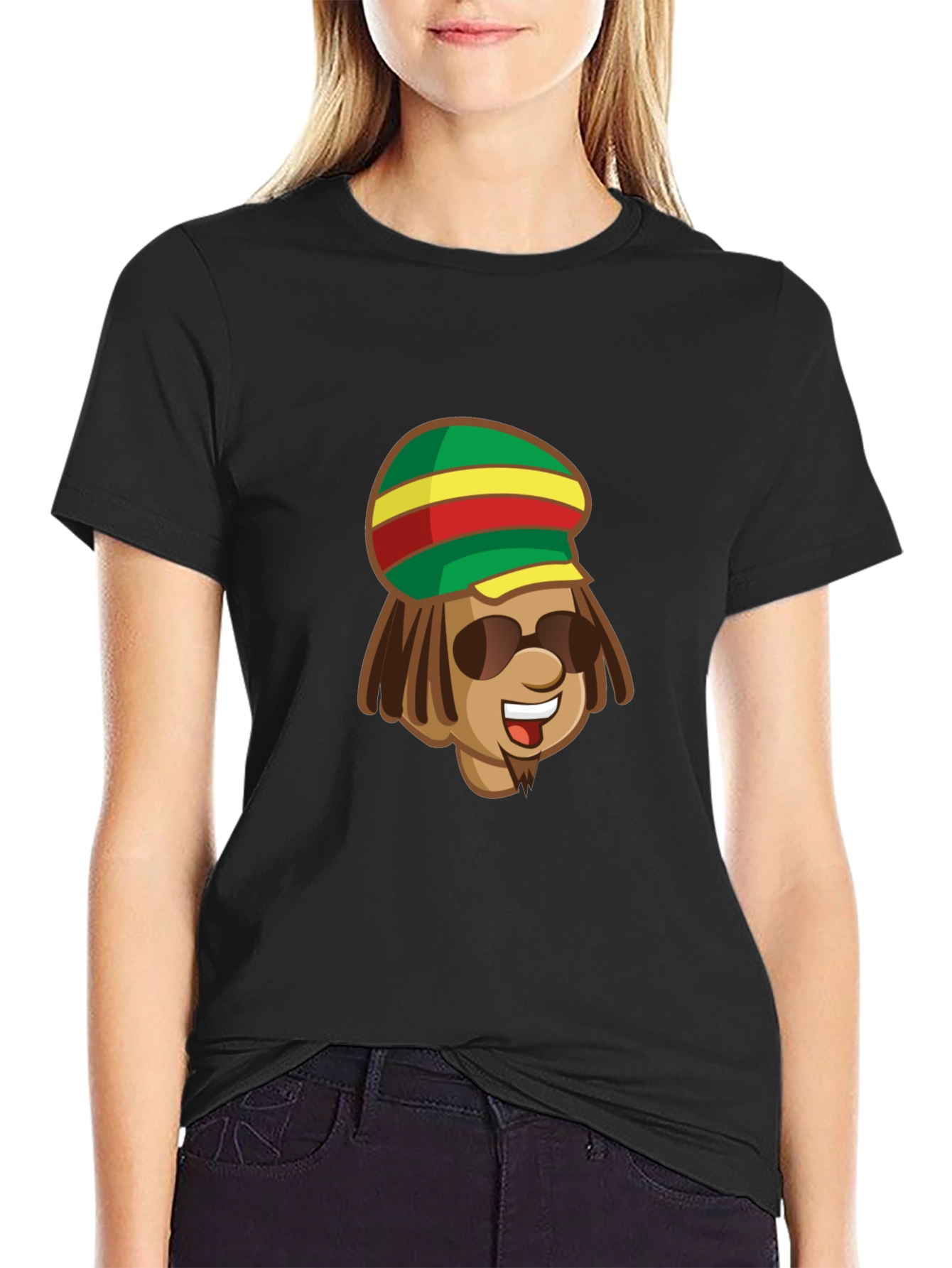 Rasta Man Graphic Black T-Shirt