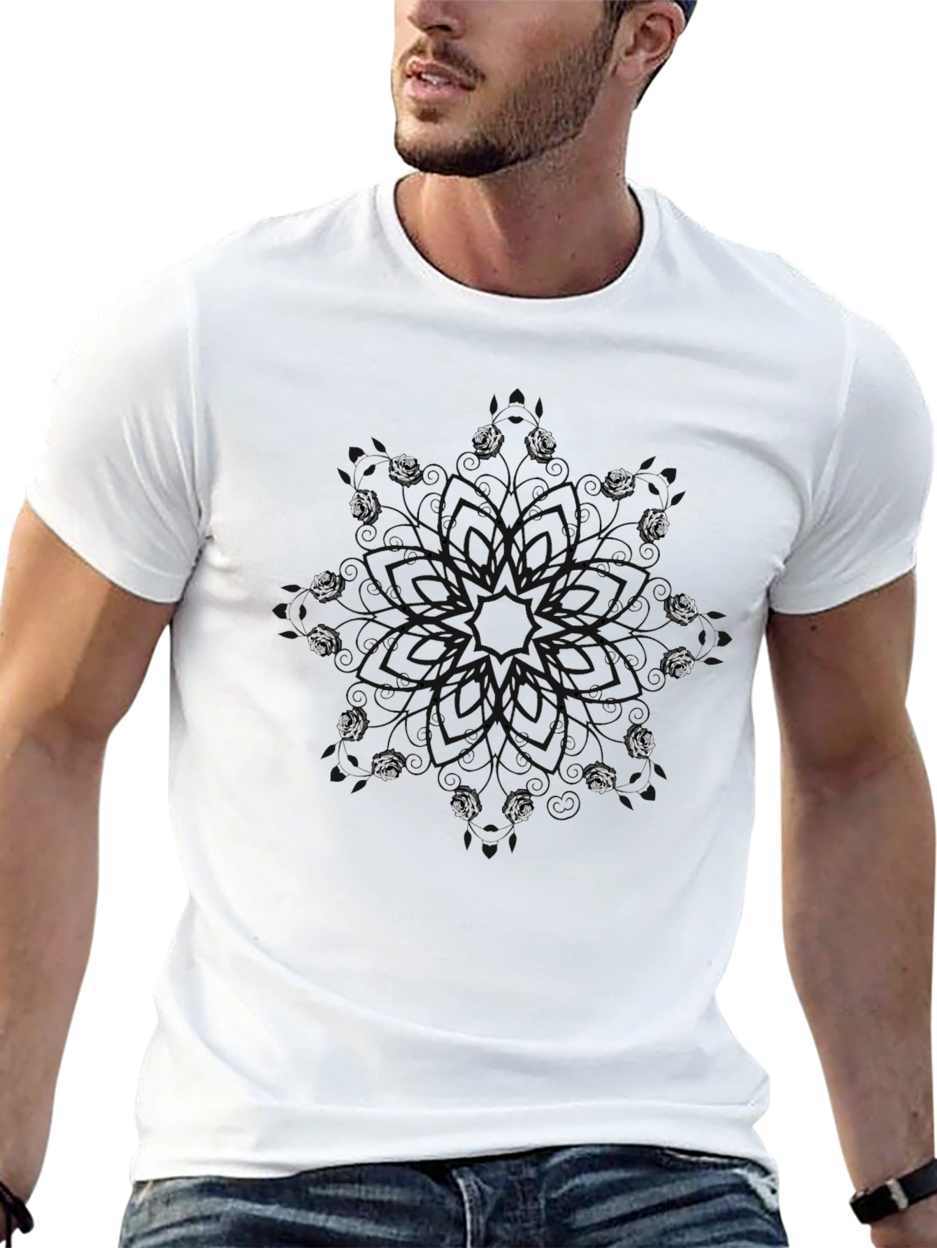 Abstract Pattern Black Graphic Tee