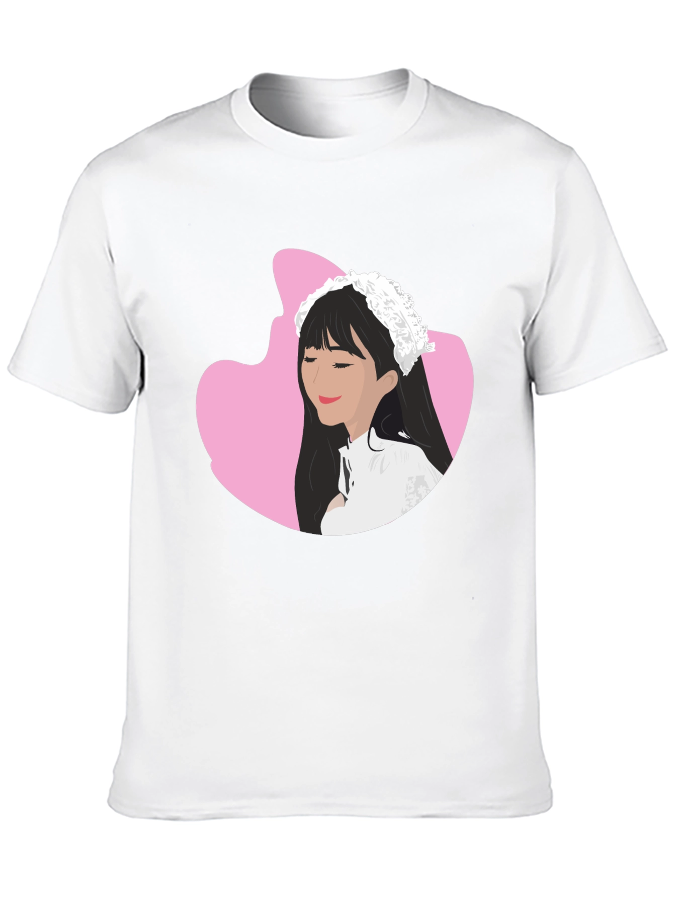 Anime Girl Graphic Tee - Black Cotton Casual T-Shirt