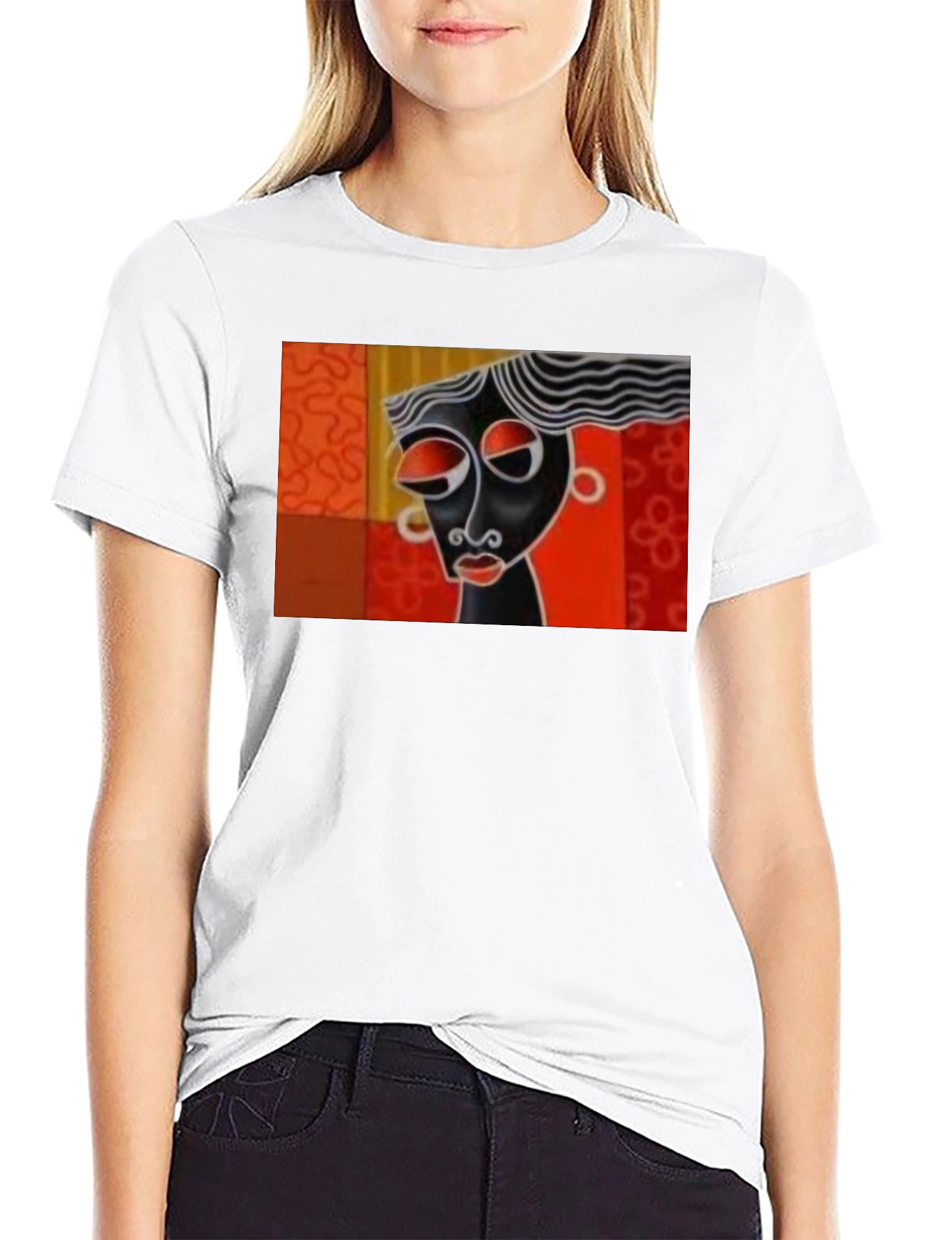 Abstract Art Graphic Tee - Black