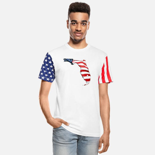 USA Flag in Florida State Map