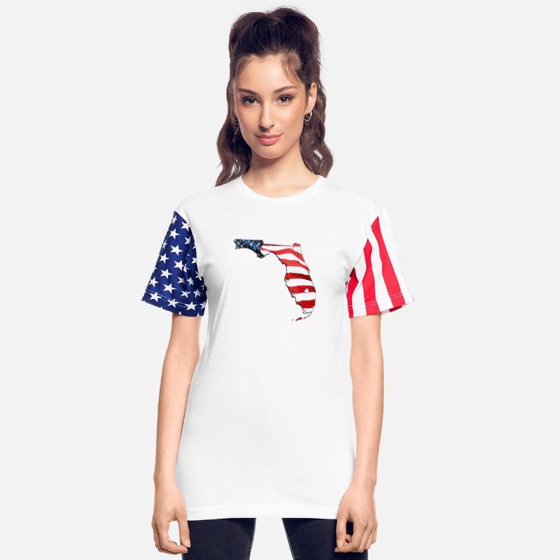 USA Flag in Florida State Map