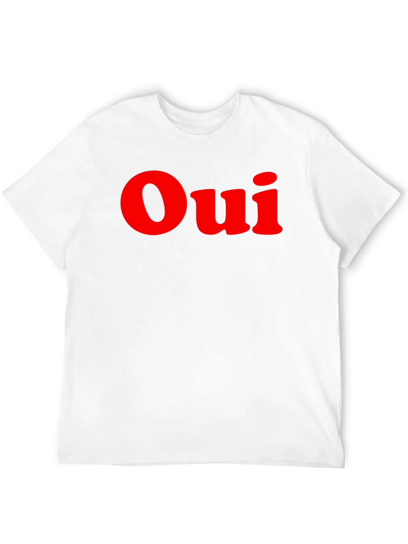 Oui T-Shirt - Black with Red Lettering