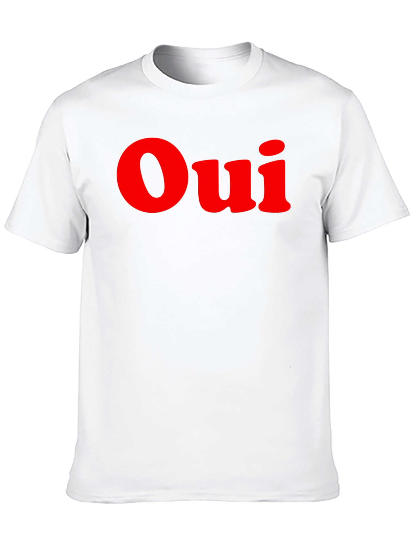 Oui T-Shirt - Black with Red Lettering