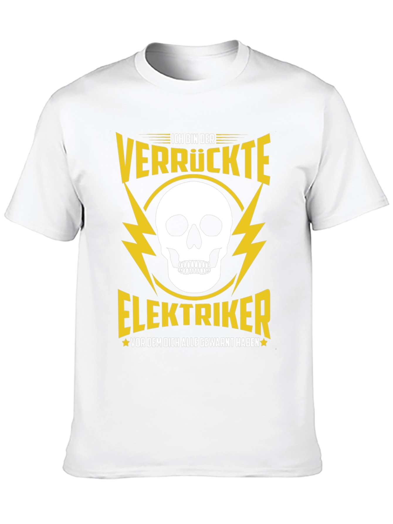 Crazy Electrician T-Shirt with Skull Design
