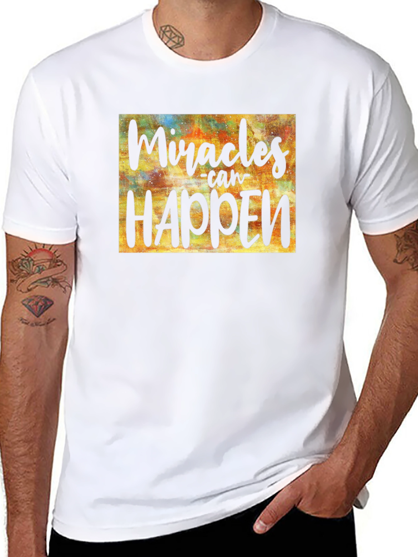 Miracles Can Happen Graphic Tee - Inspirational Black T-Shirt