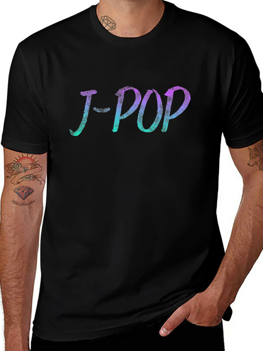 J-Pop Graphic Print Black T-Shirt