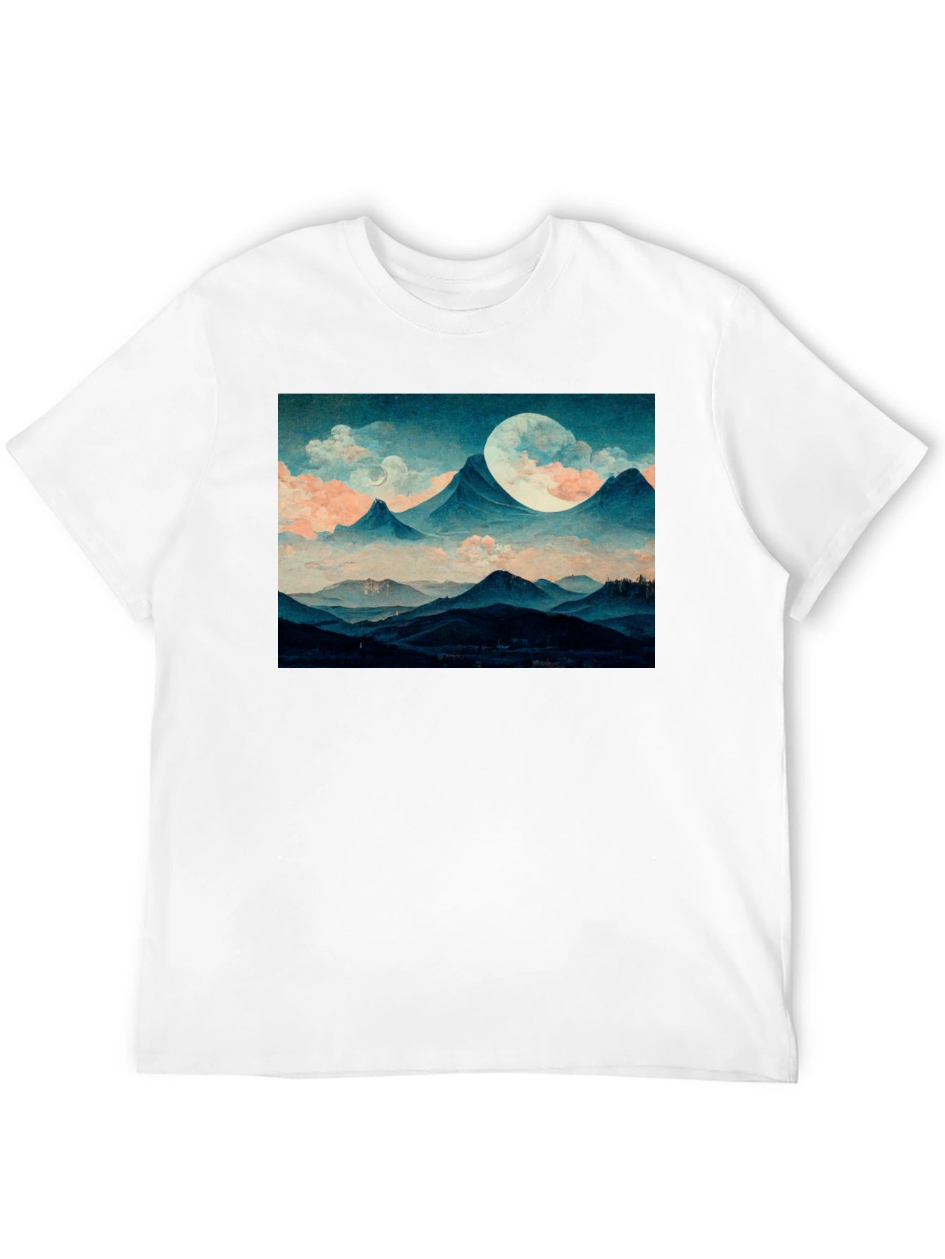 Moonlit Mountain Tee - Soft Black Graphic T-Shirt
