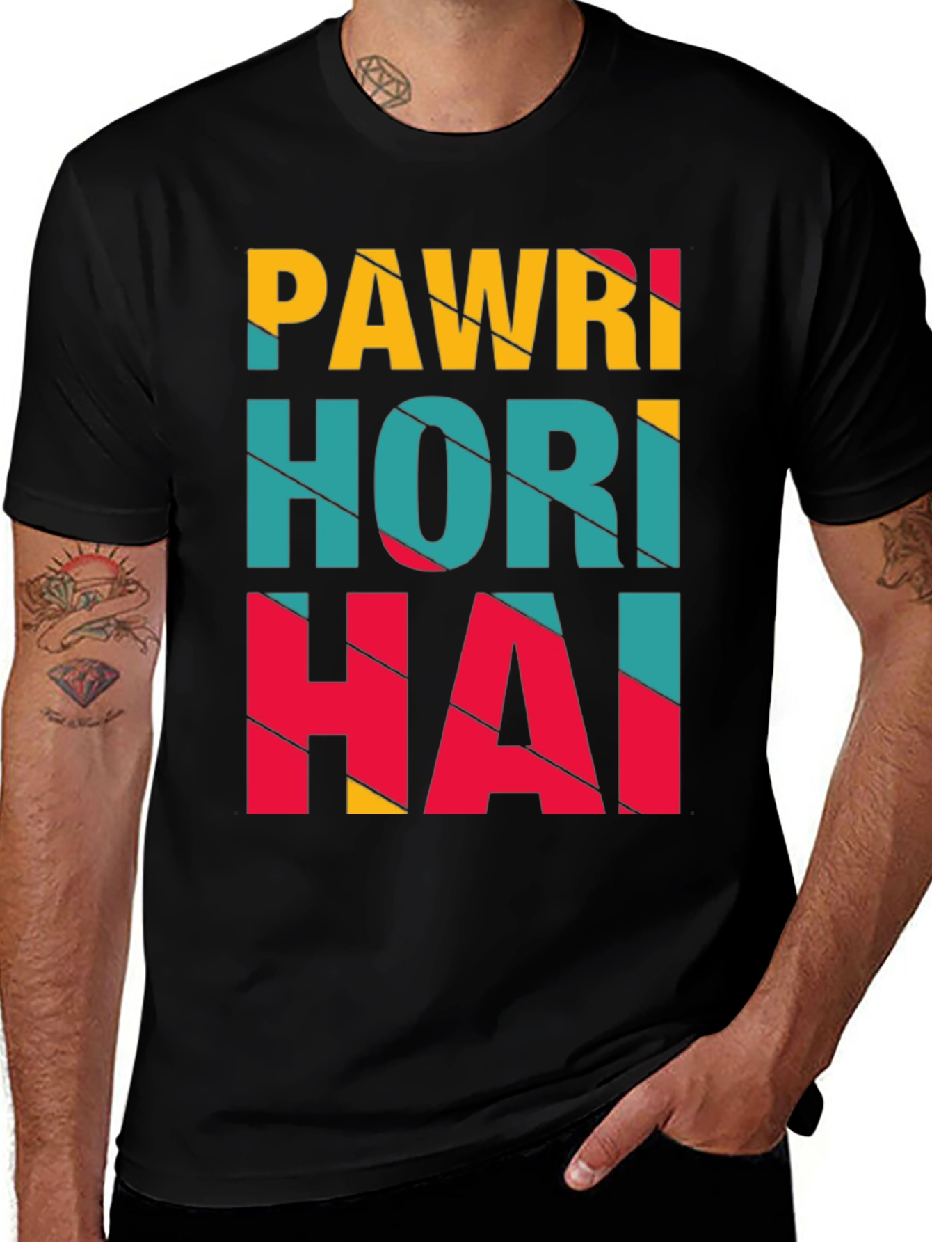 Pawri Hori Hai Graphic Print Black T-Shirt