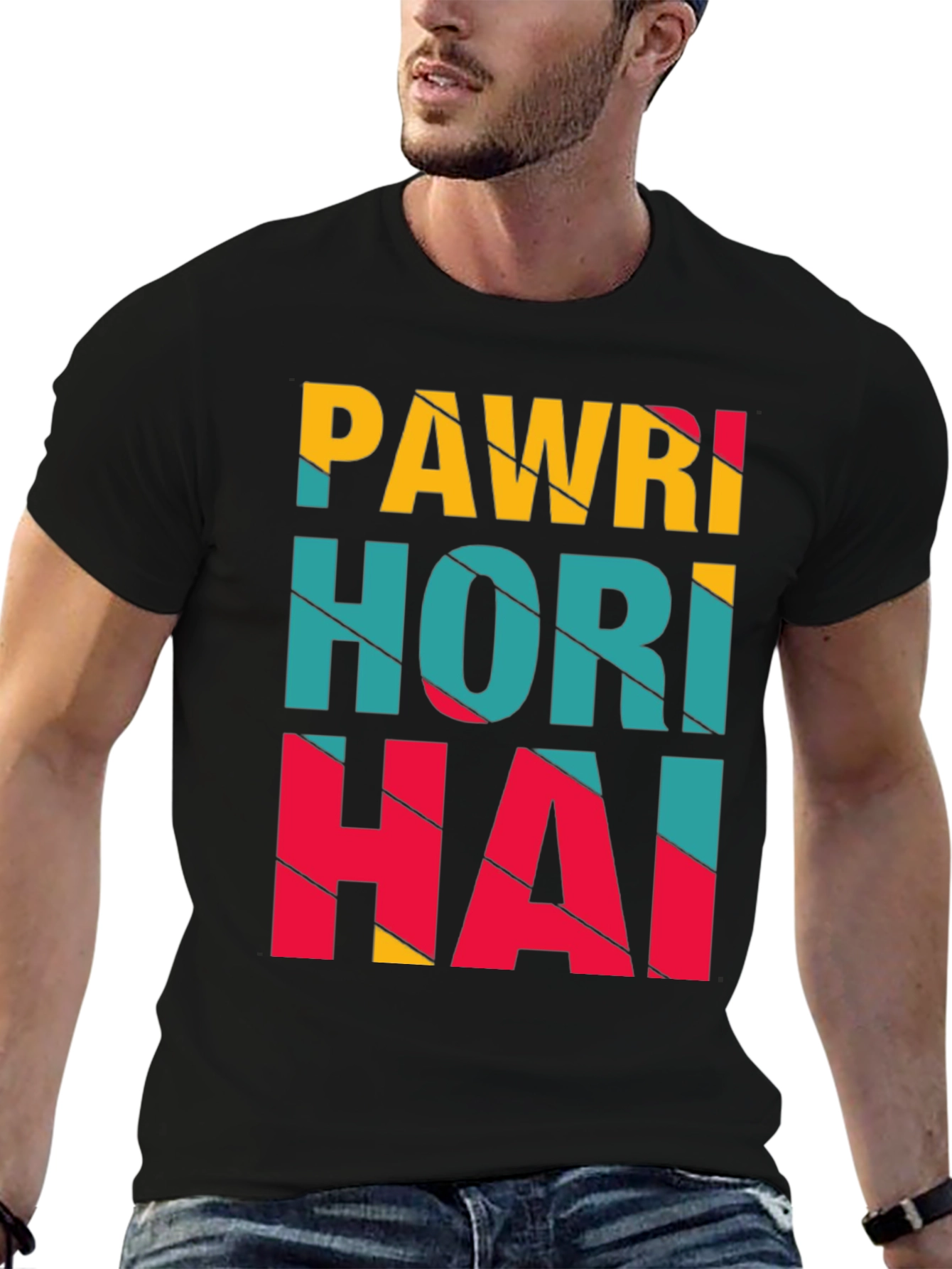 Pawri Hori Hai Graphic Print Black T-Shirt