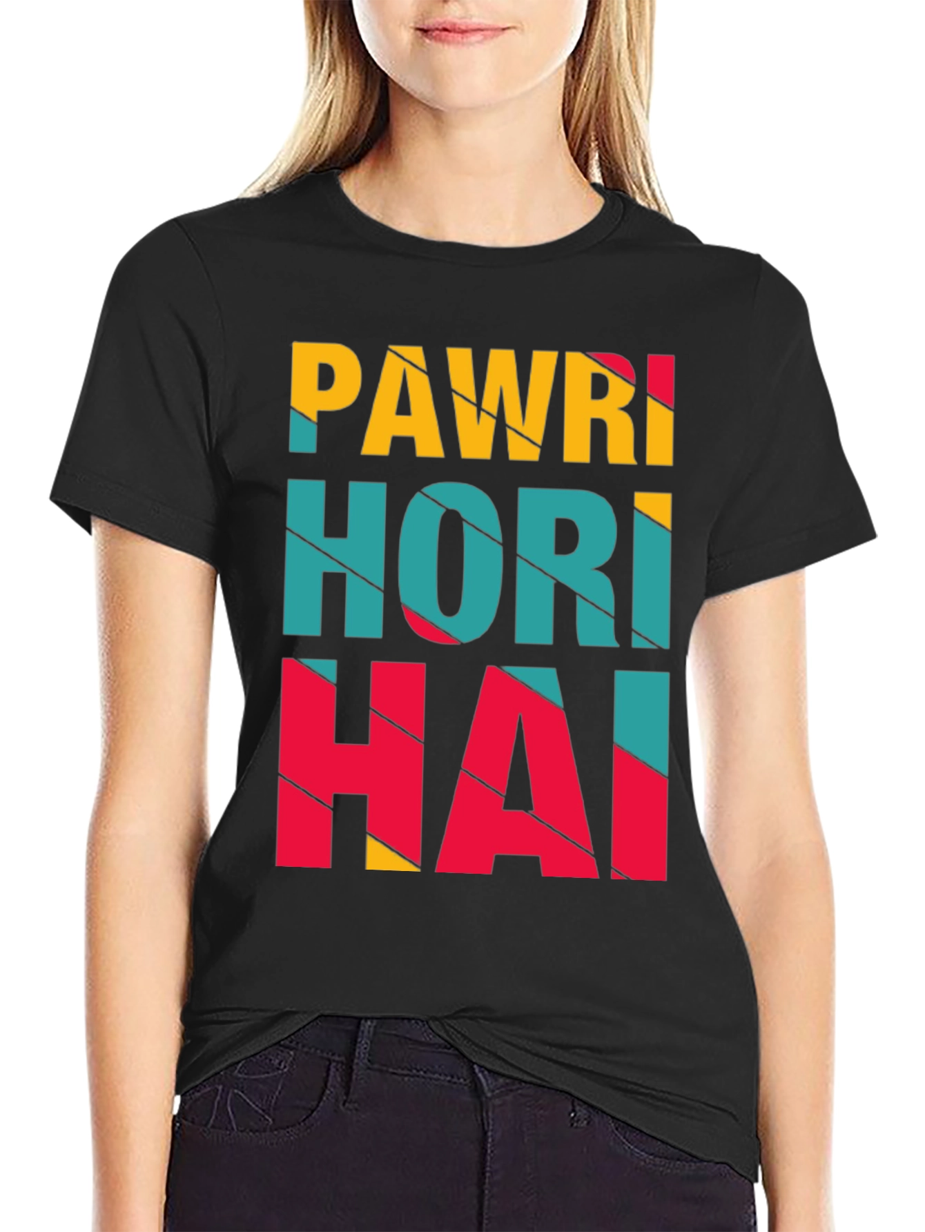 Pawri Hori Hai Graphic Print Black T-Shirt