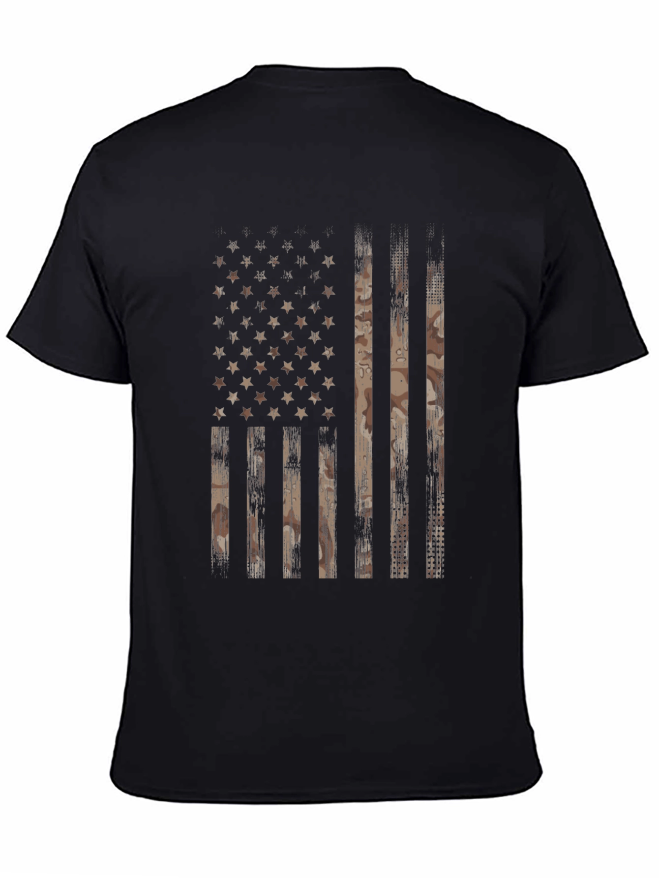 Distressed American Flag Camo Graphic Tee
