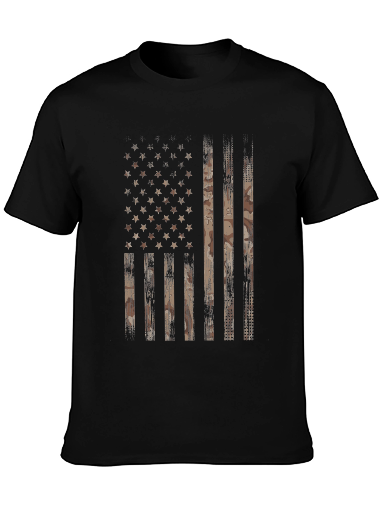 Distressed American Flag Camo Graphic Tee