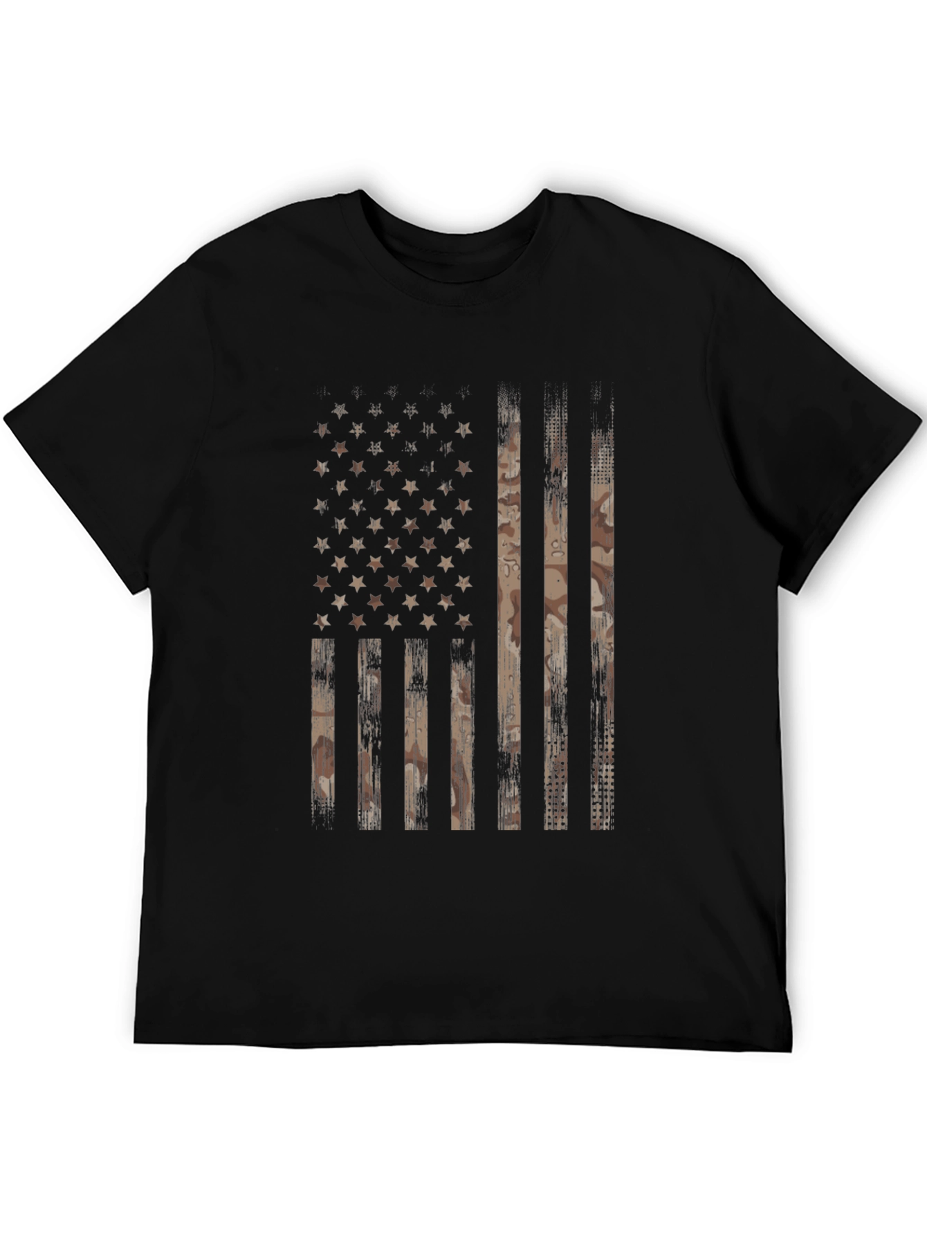 Distressed American Flag Camo Graphic Tee