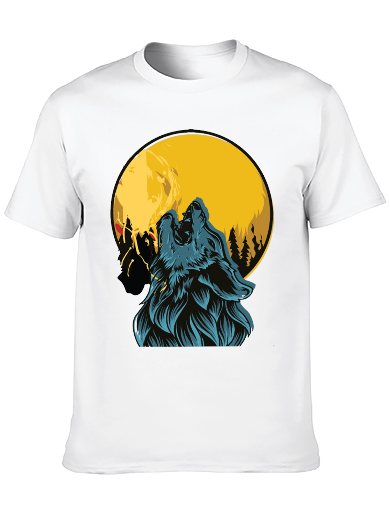 Wolf Howling at Moon Graphic Tee