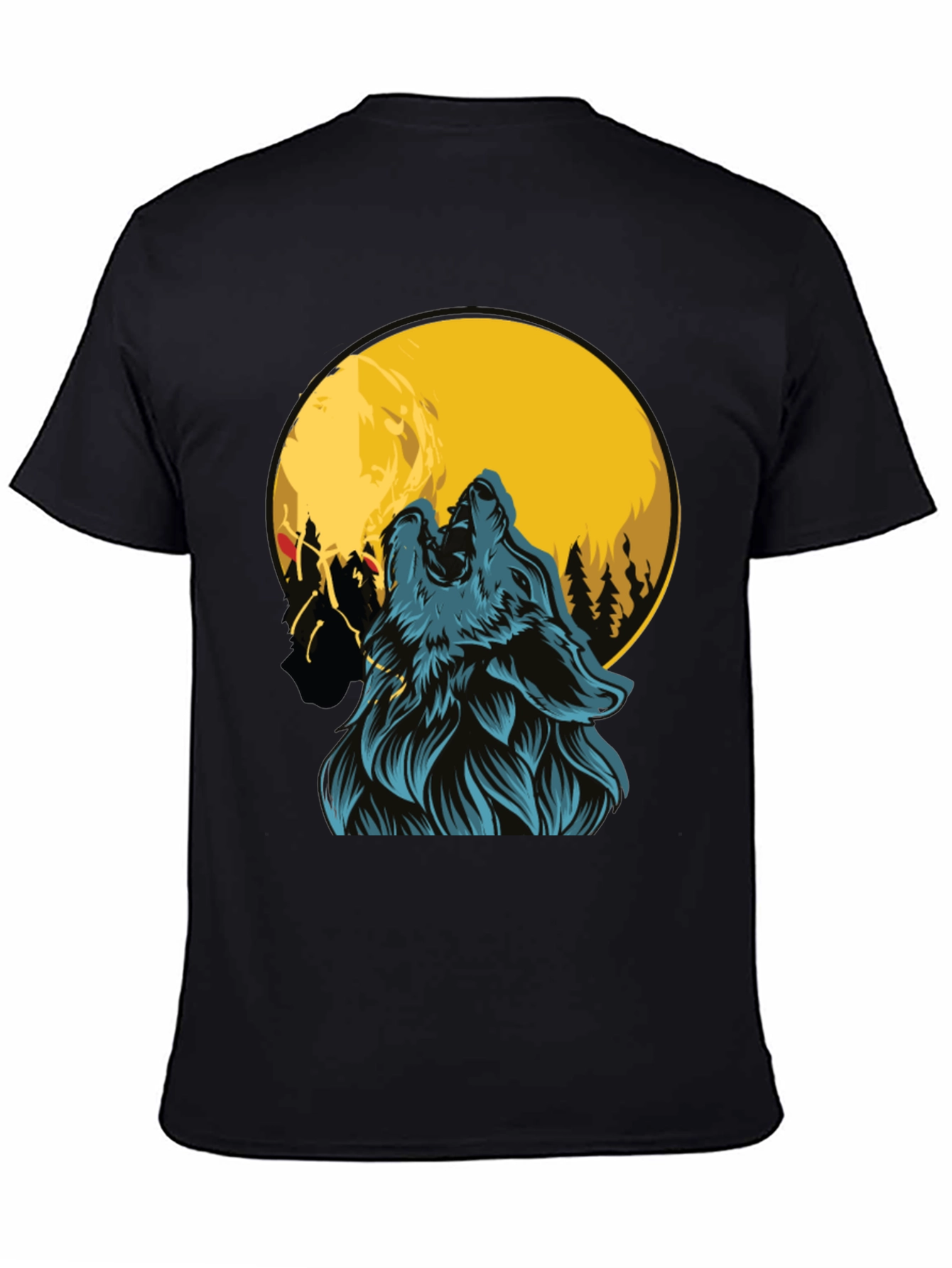 Wolf Howling at Moon Graphic Tee