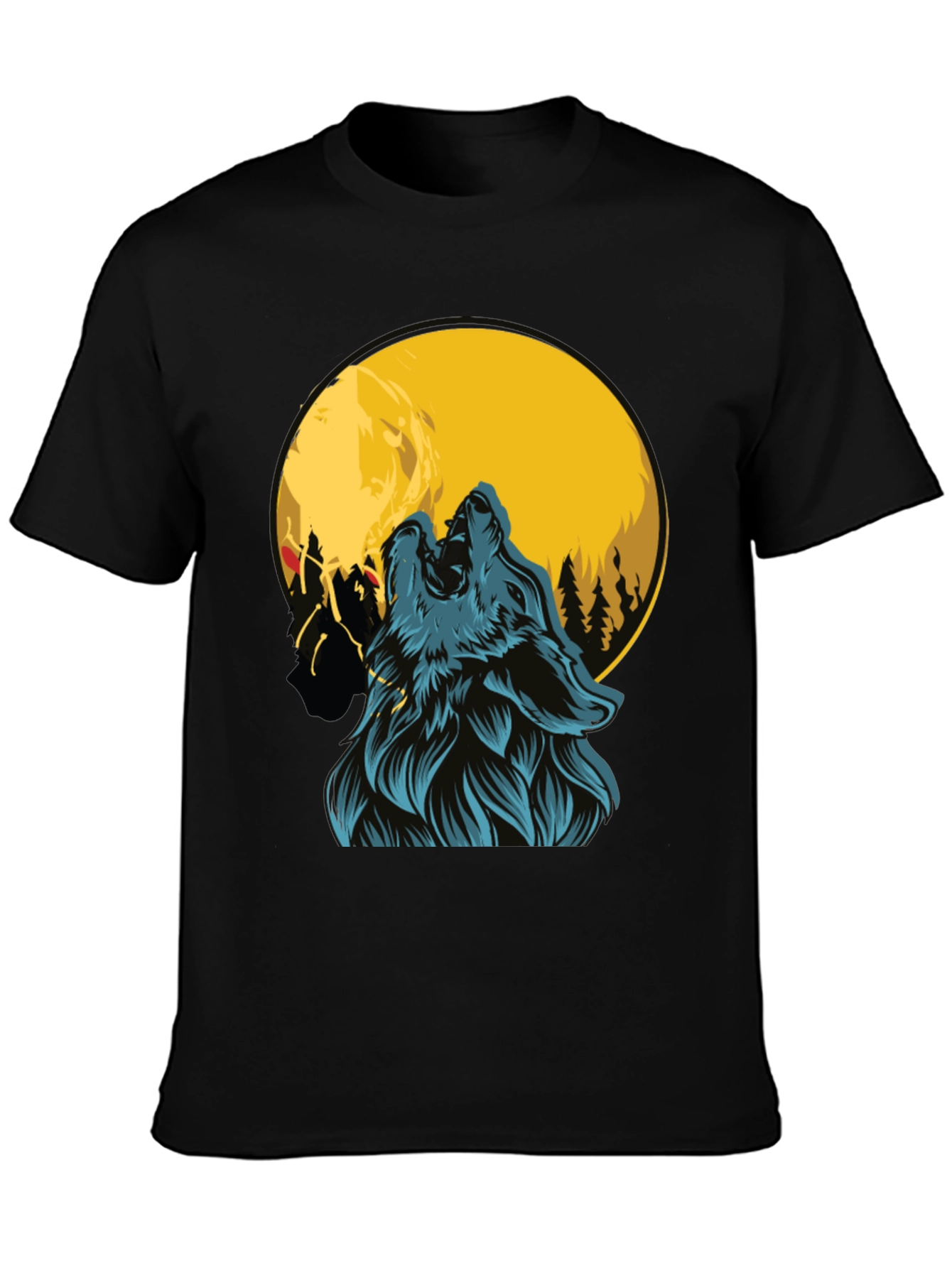 Wolf Howling at Moon Graphic Tee
