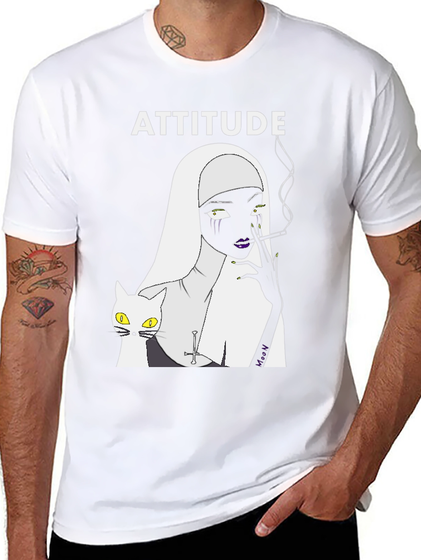 Attitude Nun Cat T-Shirt - Unique Graphic Tee