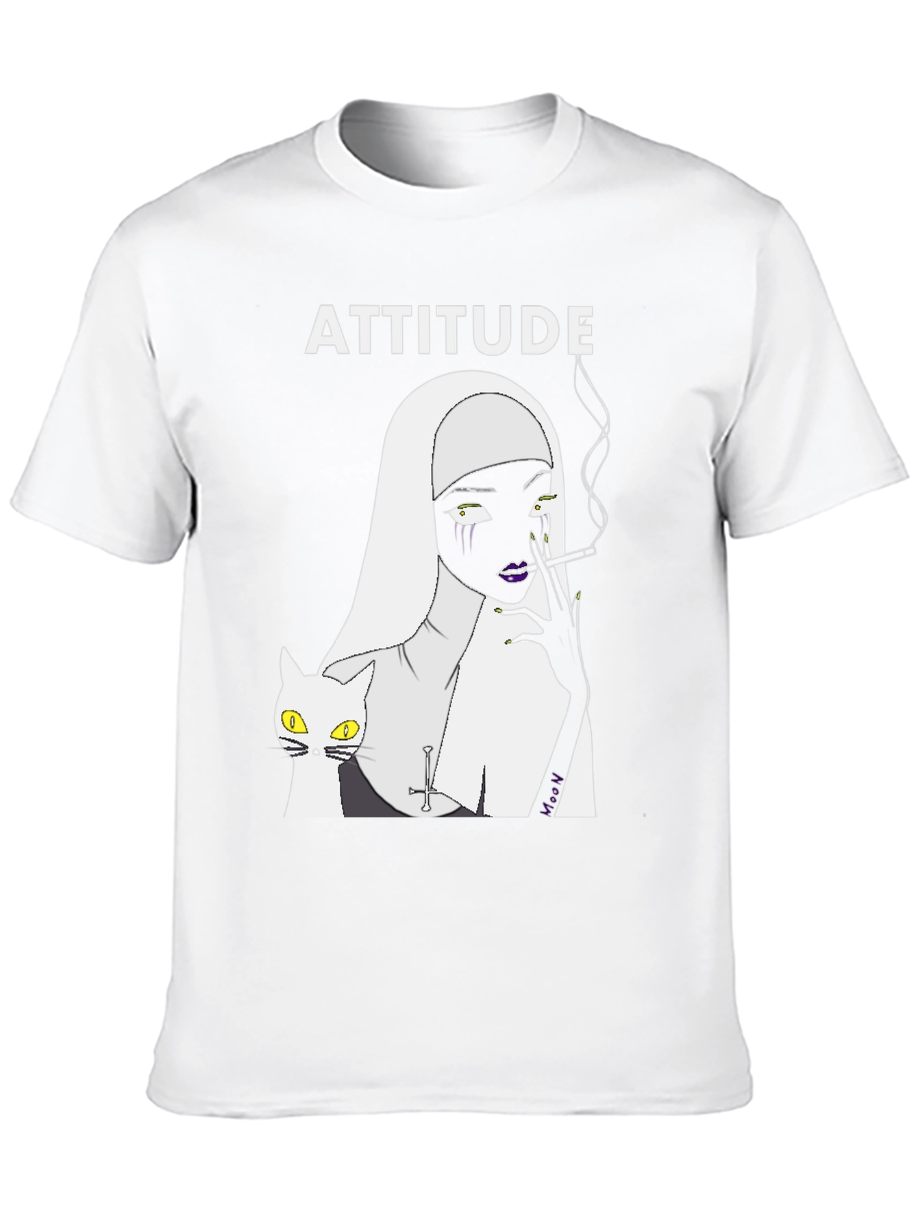 Attitude Nun Cat T-Shirt - Unique Graphic Tee