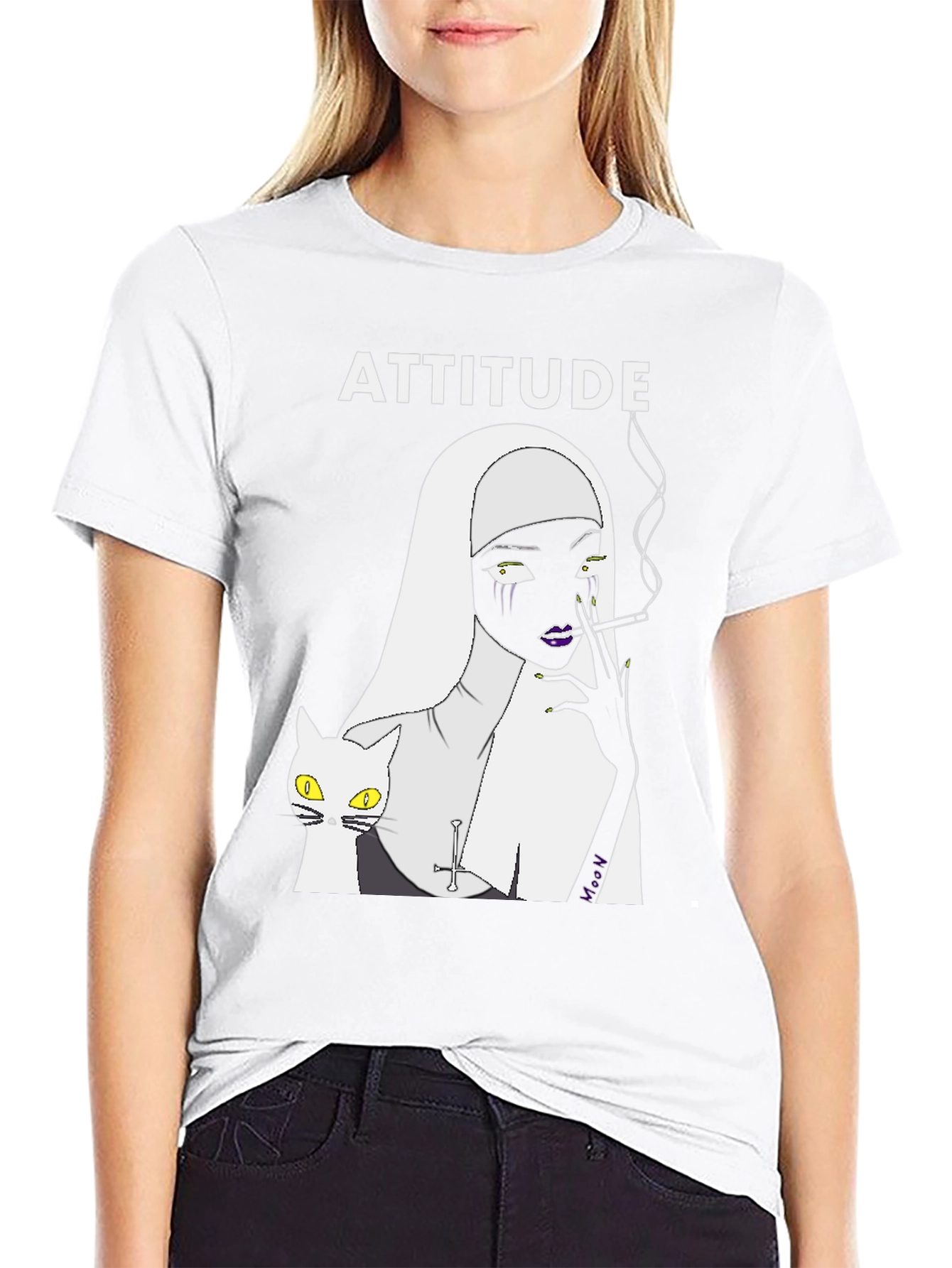 Attitude Nun Cat T-Shirt - Unique Graphic Tee