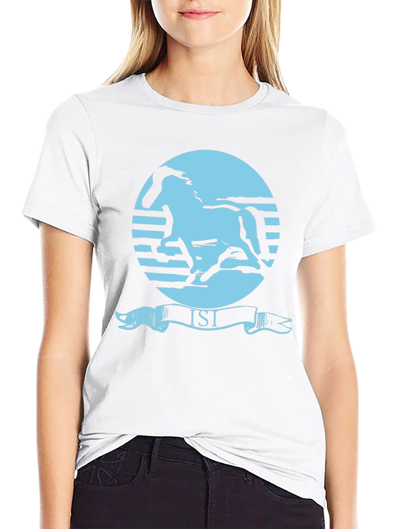 Retro Horse Graphic Tee - Black