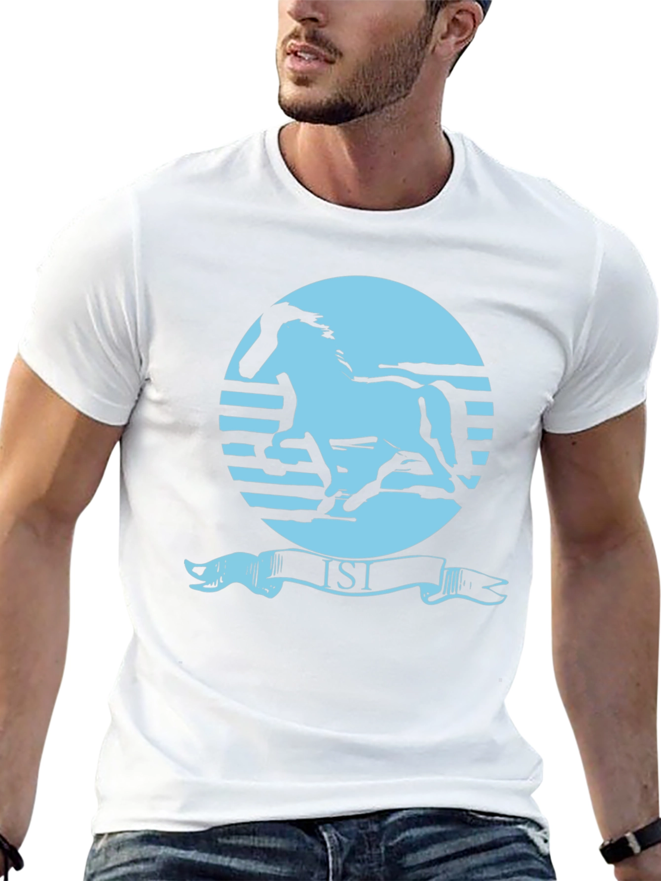 Retro Horse Graphic Tee - Black