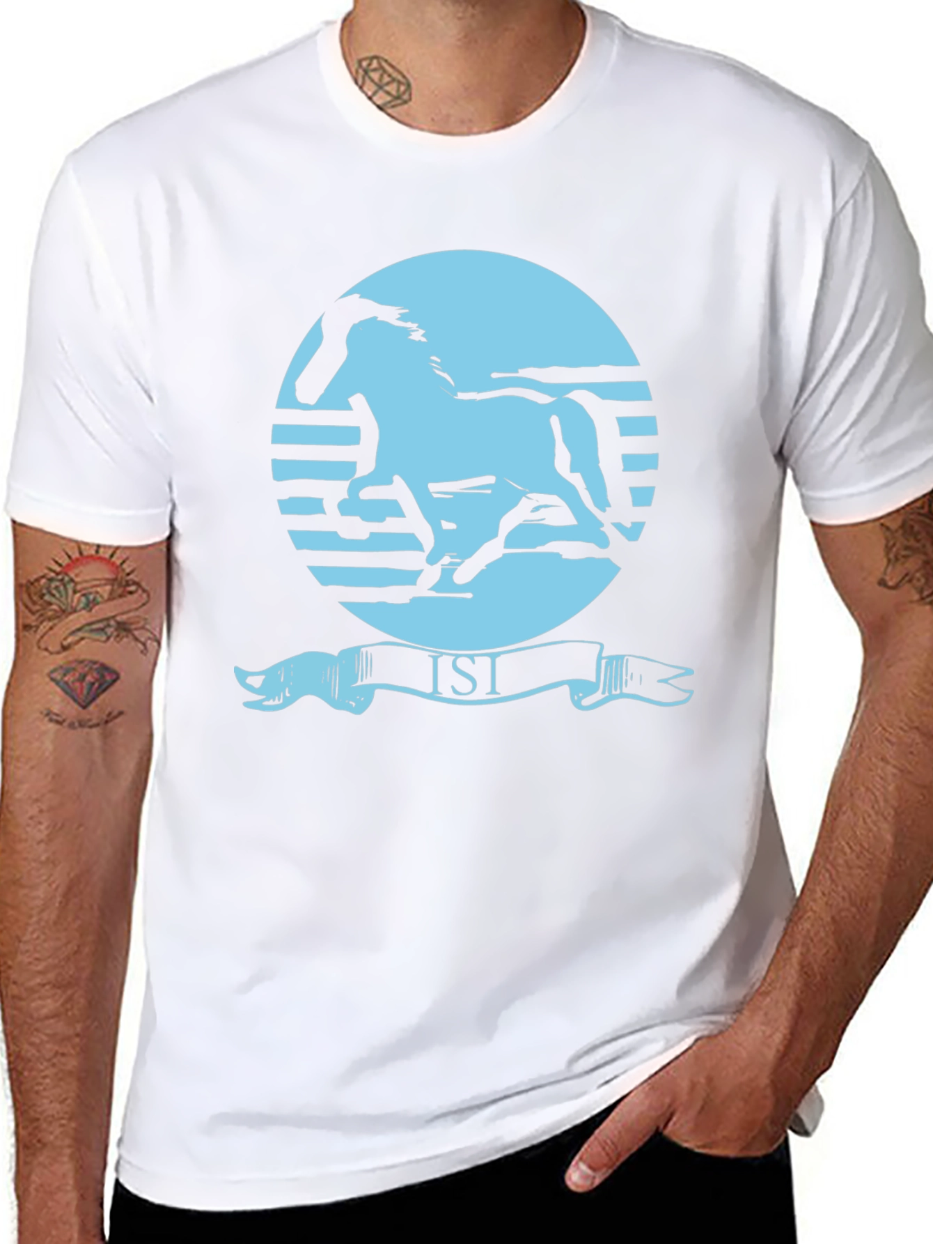 Retro Horse Graphic Tee - Black