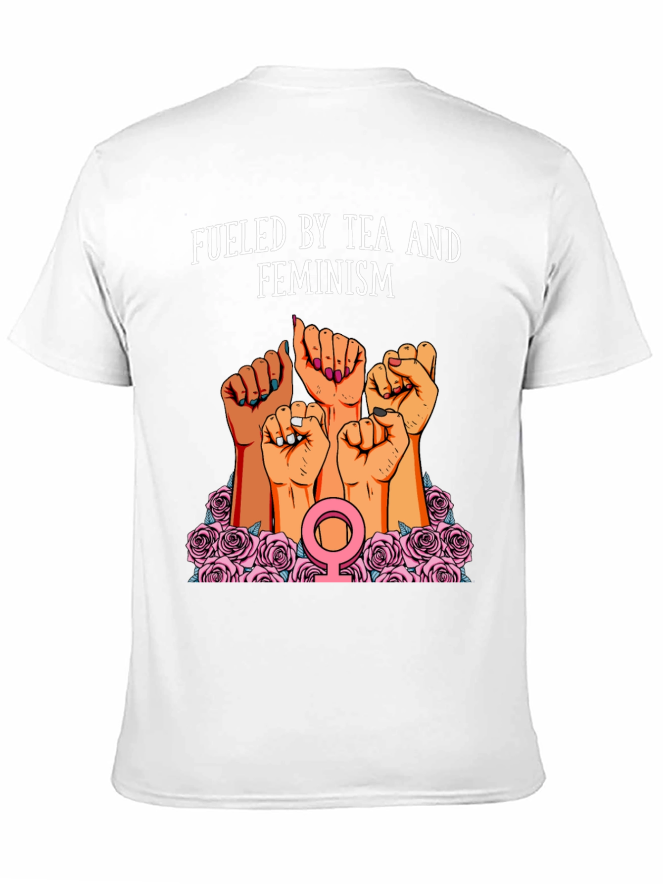 Fueled By Tea And Feminism Black T-Shirt