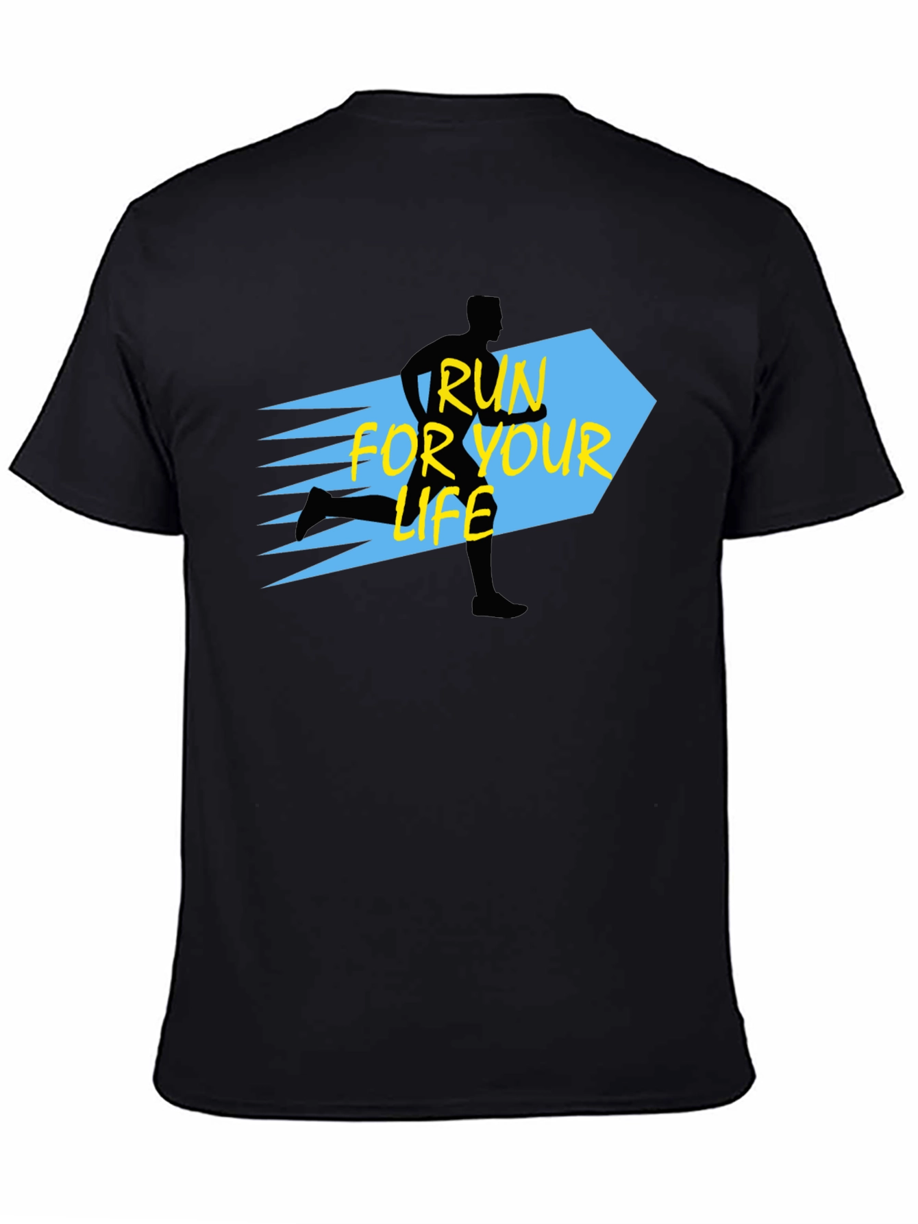 Run For Your Life Black Graphic Tee