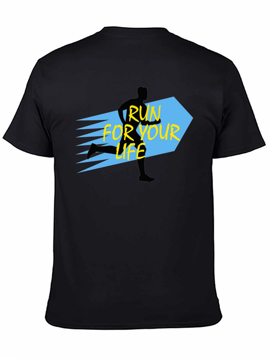 Run For Your Life Black Graphic Tee