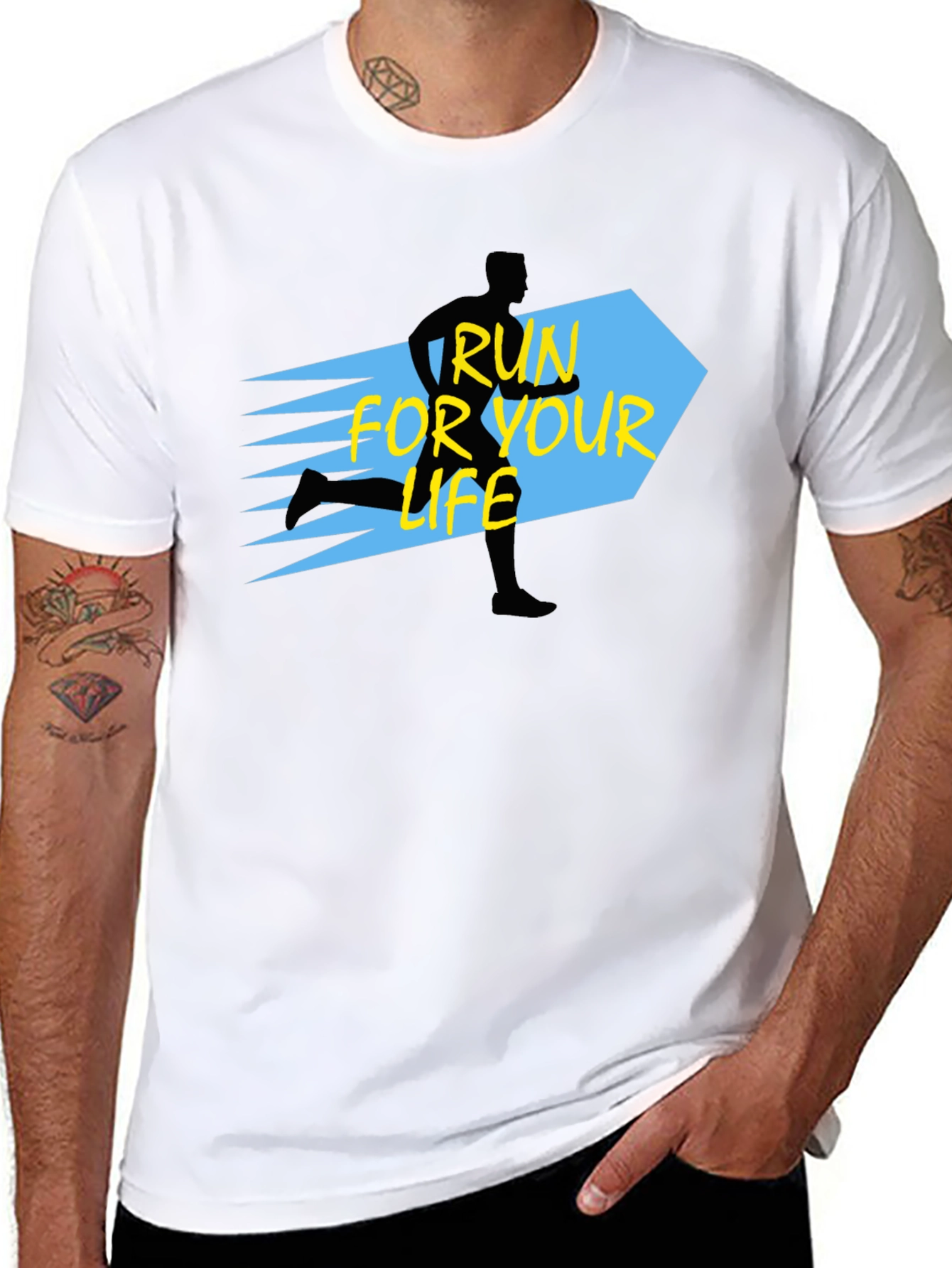 Run For Your Life Black Graphic Tee