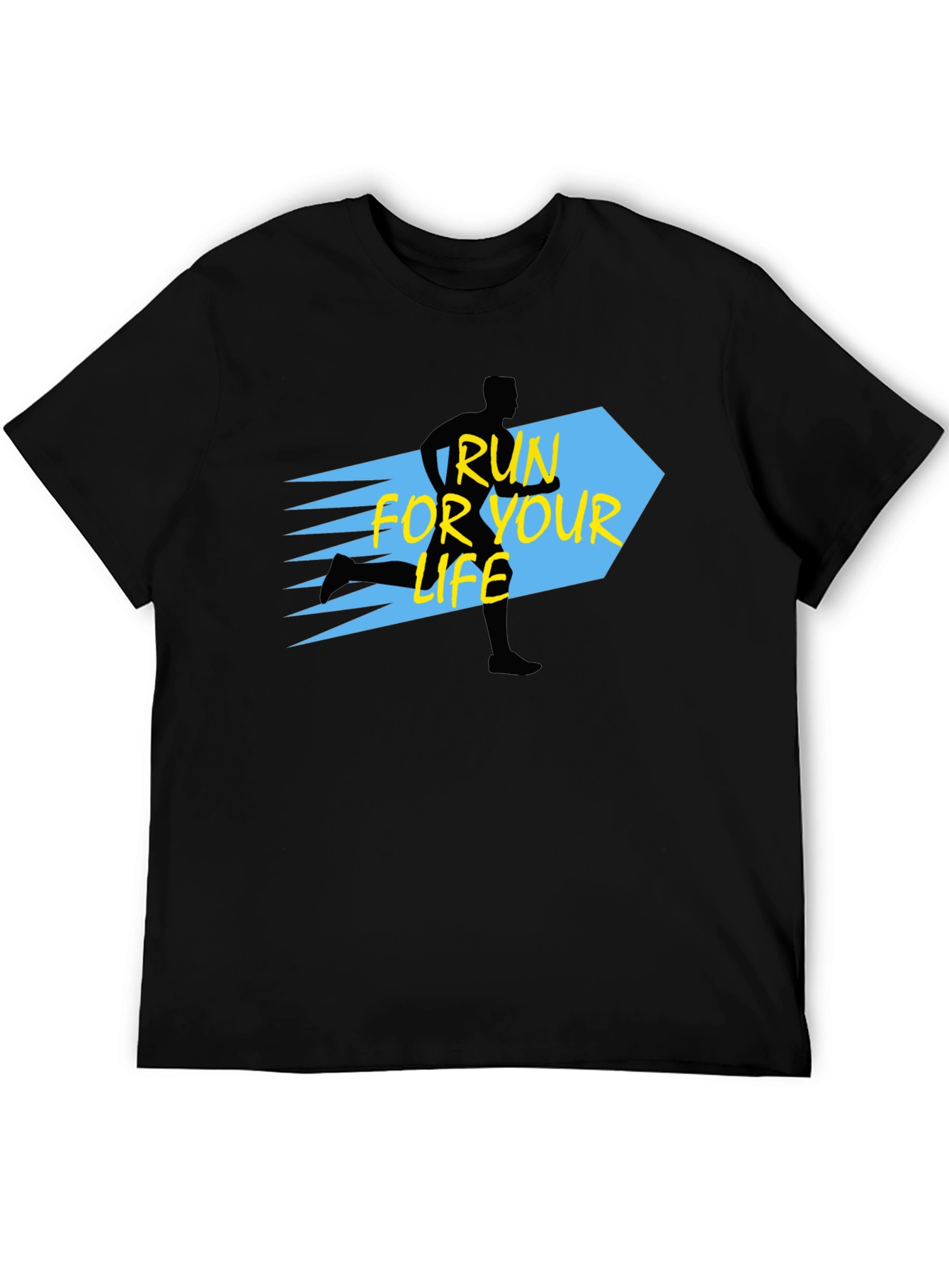 Run For Your Life Black Graphic Tee