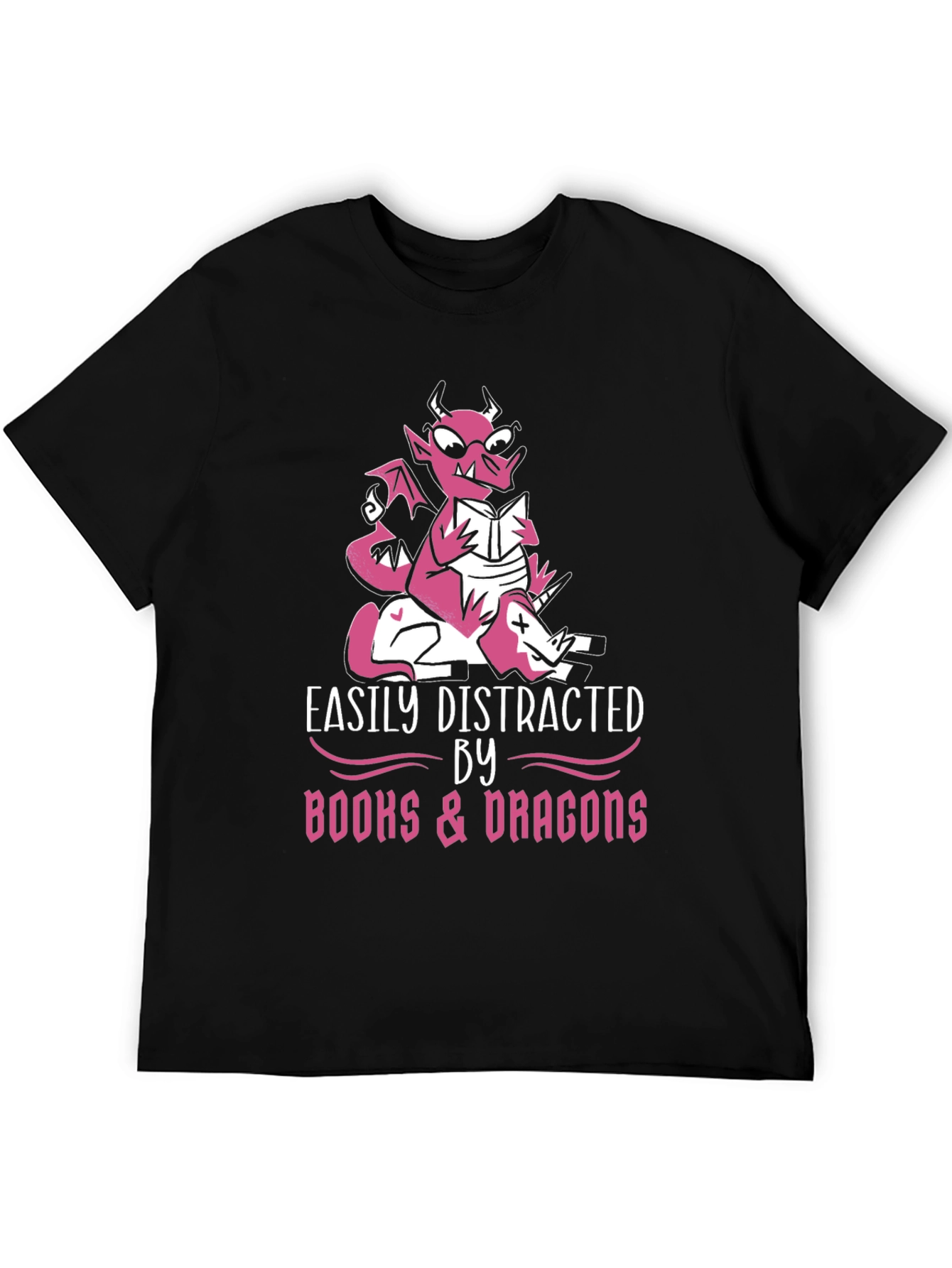 Easily Distracted By Books & Dragons T-Shirt