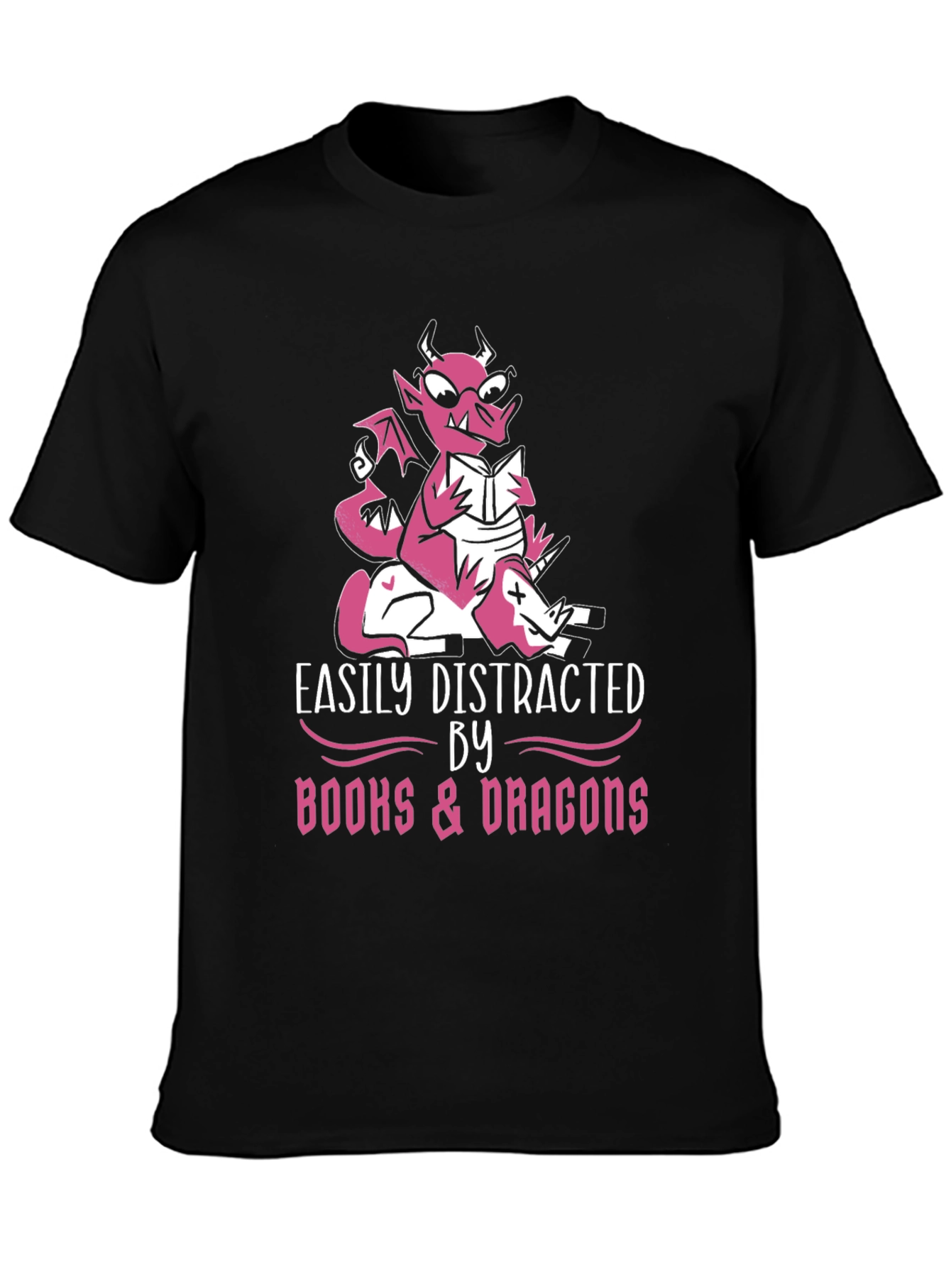 Easily Distracted By Books & Dragons T-Shirt