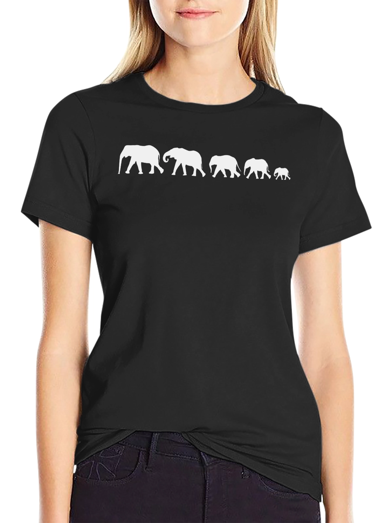 Elephant Family Black T-Shirt