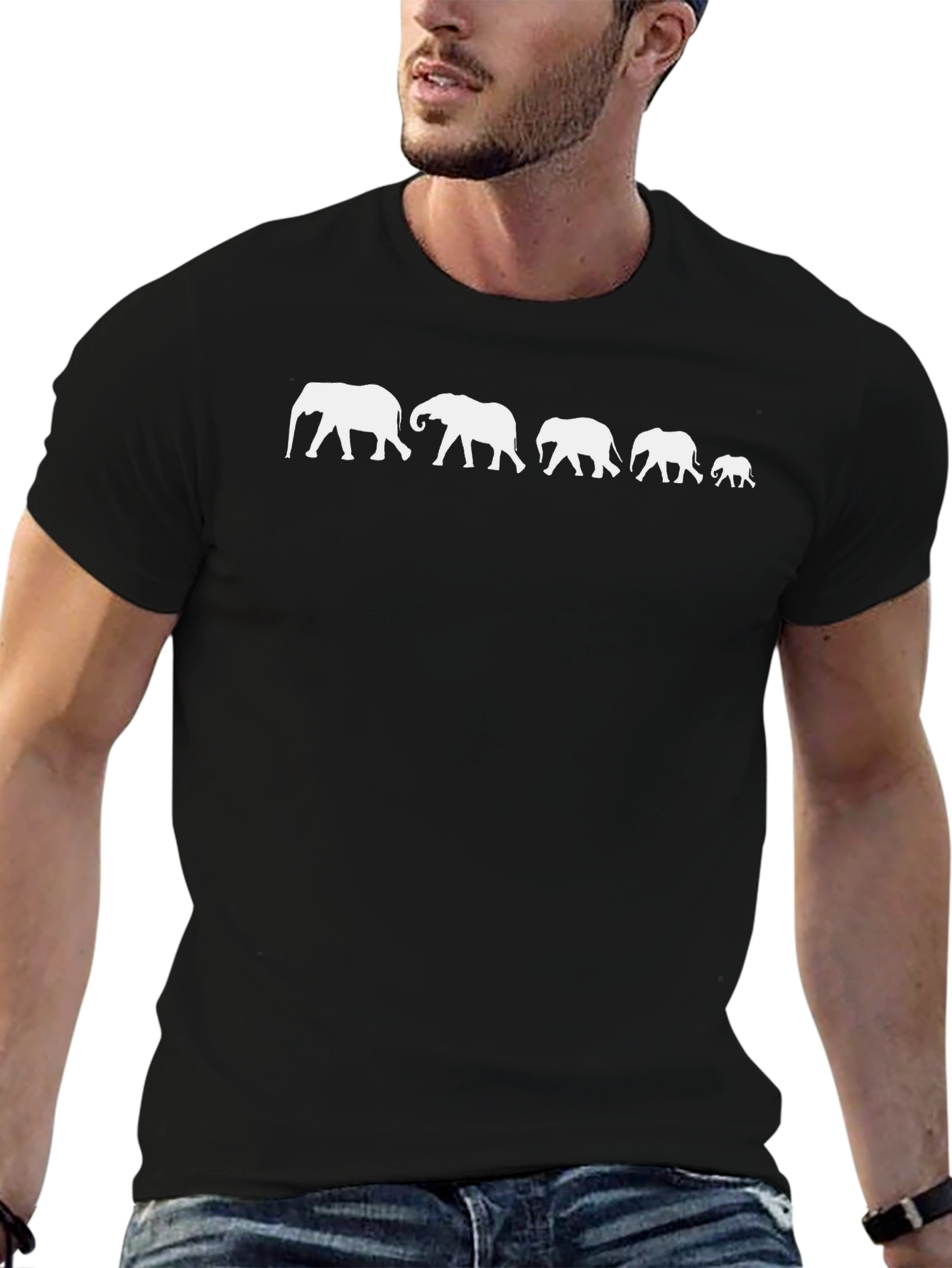 Elephant Family Black T-Shirt