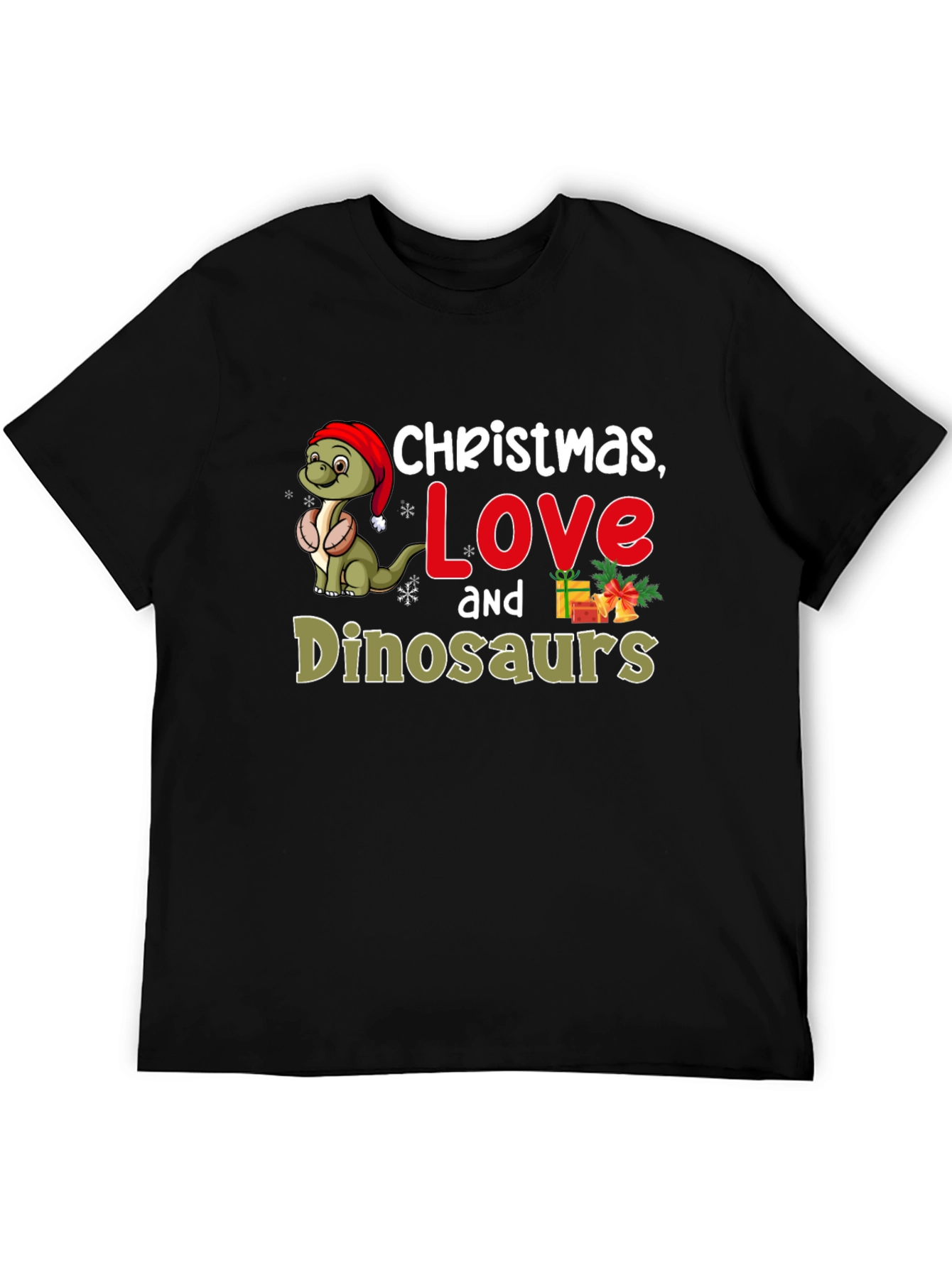 Christmas Love Dinosaurs Graphic T-Shirt