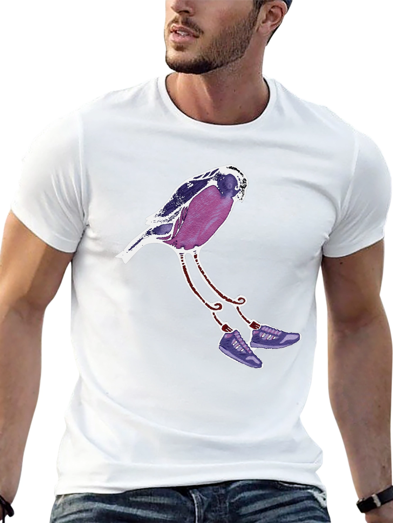 Whimsical Bird T-Shirt - Unique Graphic Tee