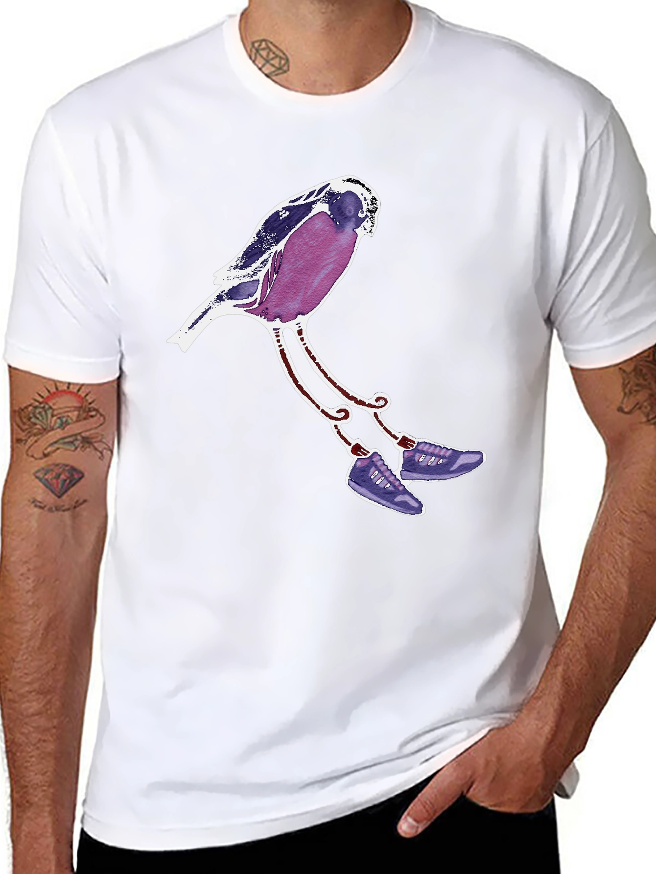Whimsical Bird T-Shirt - Unique Graphic Tee