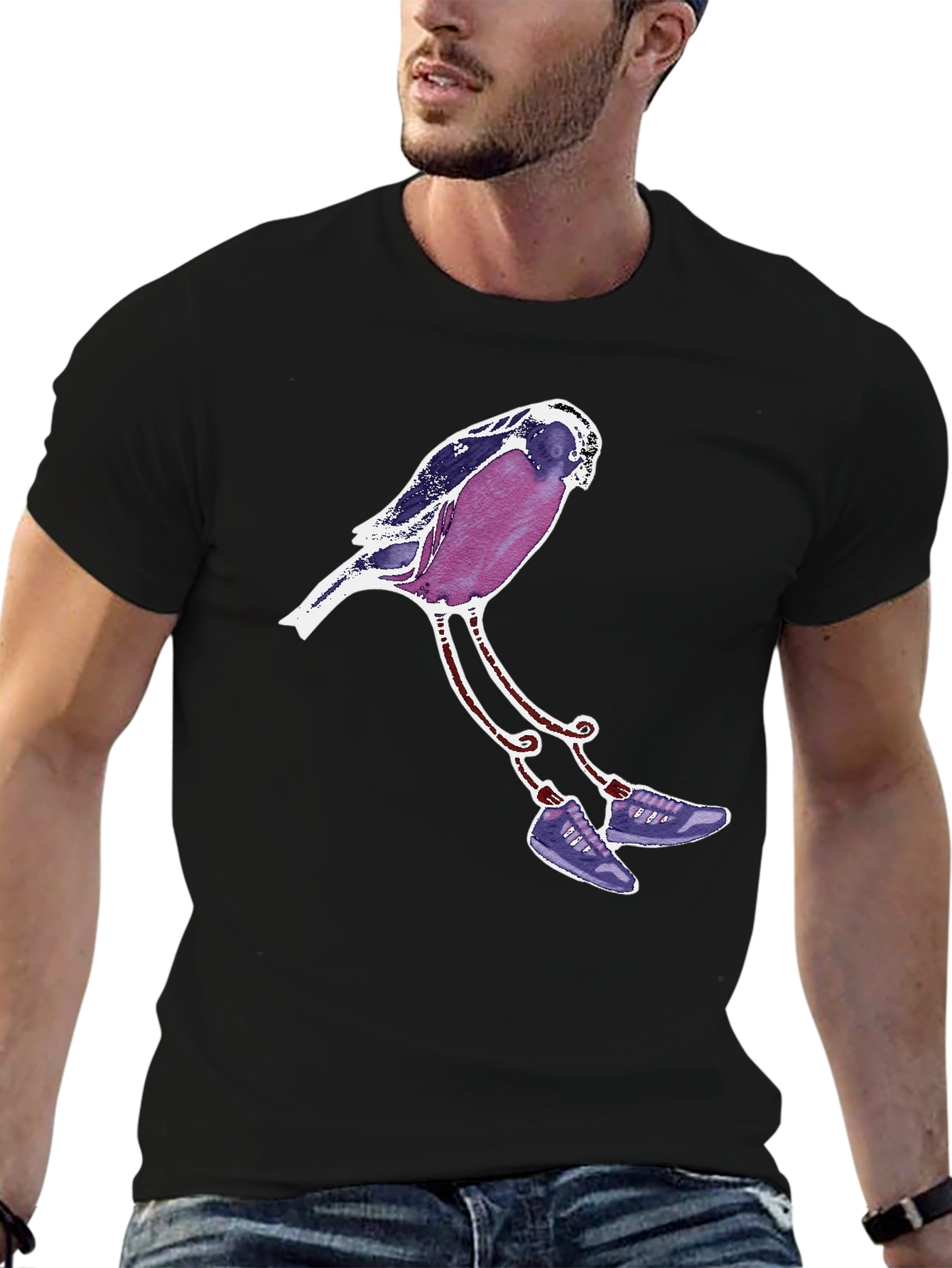 Whimsical Bird T-Shirt - Unique Graphic Tee