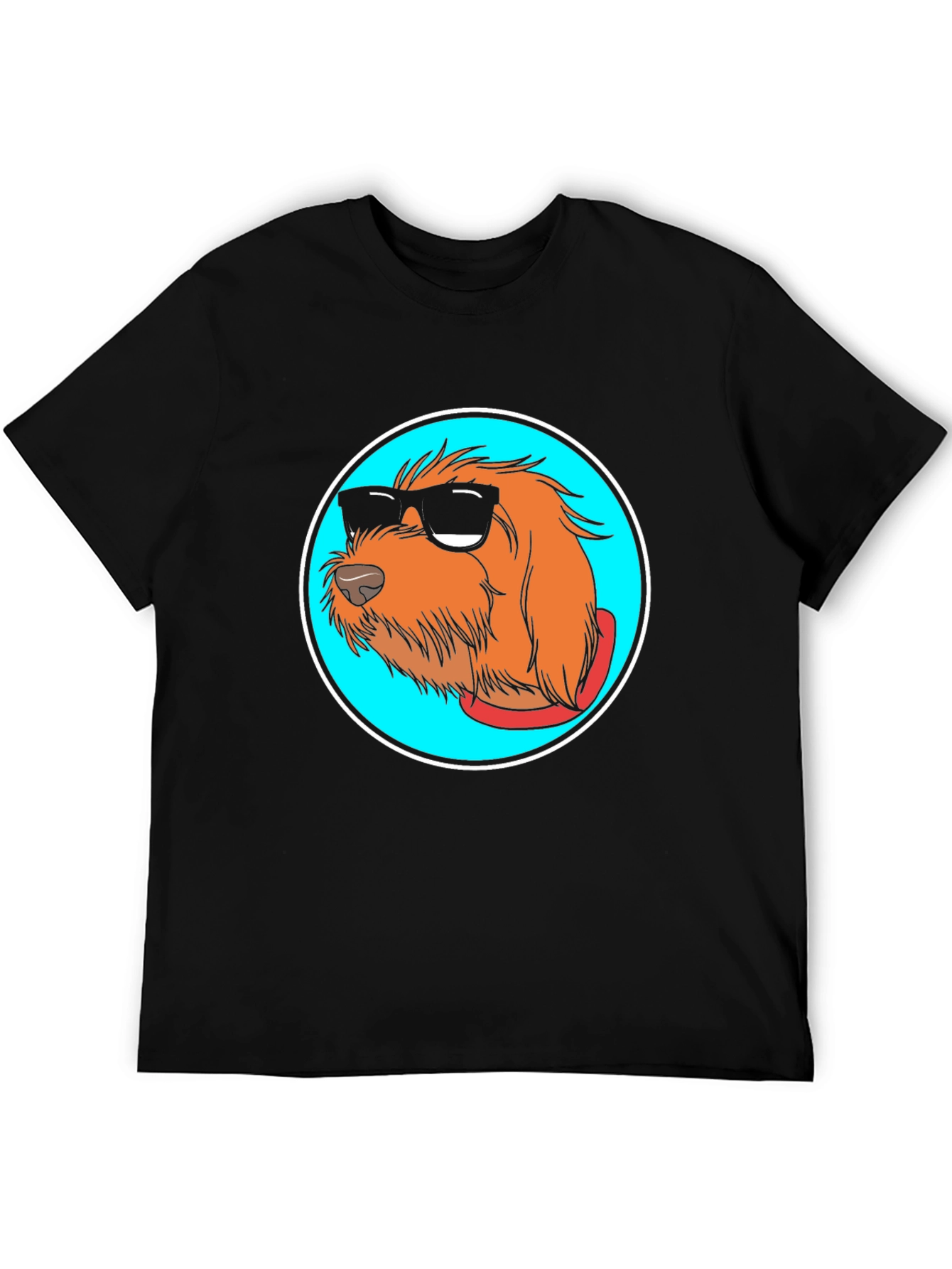 Cool Dog Graphic Tee - Black Cotton Blend