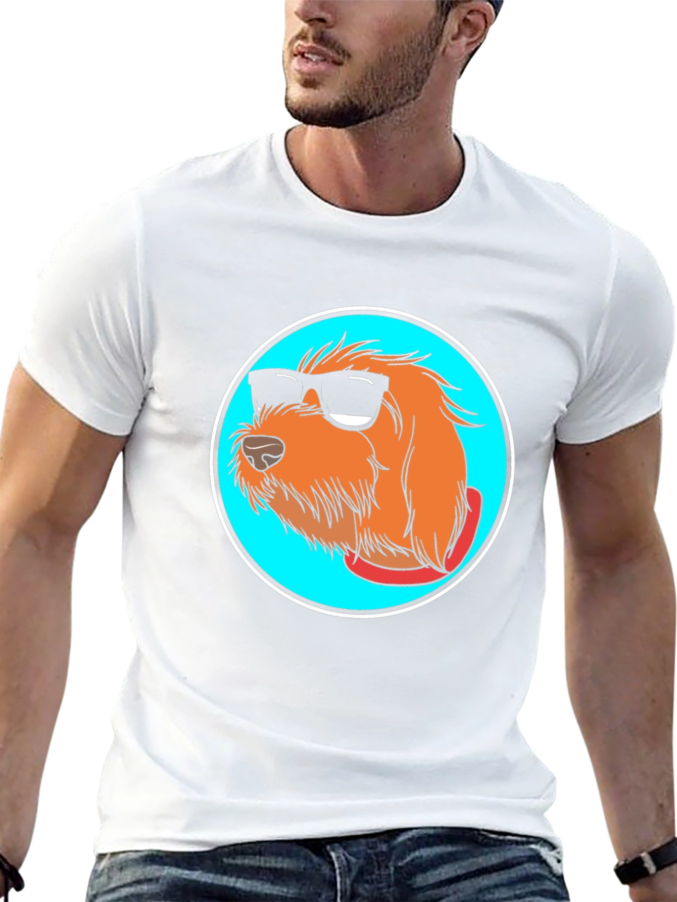 Cool Dog Graphic Tee - Black Cotton Blend