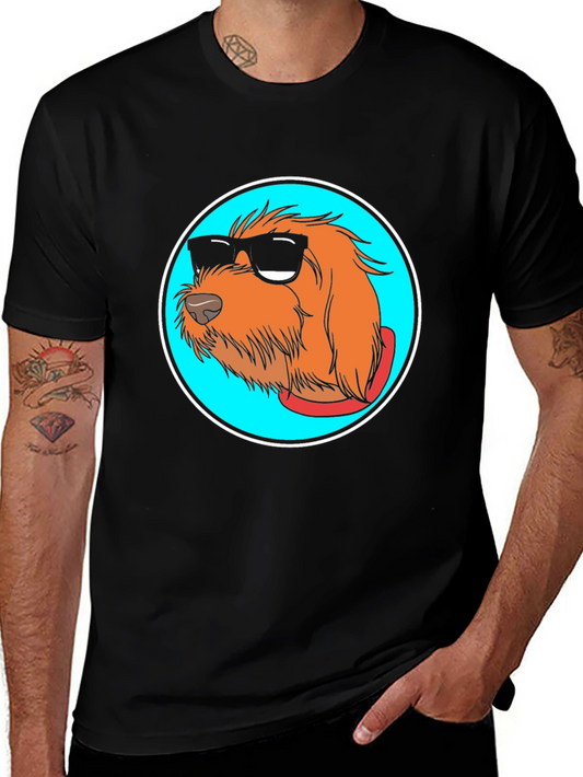 Cool Dog Graphic Tee - Black Cotton Blend