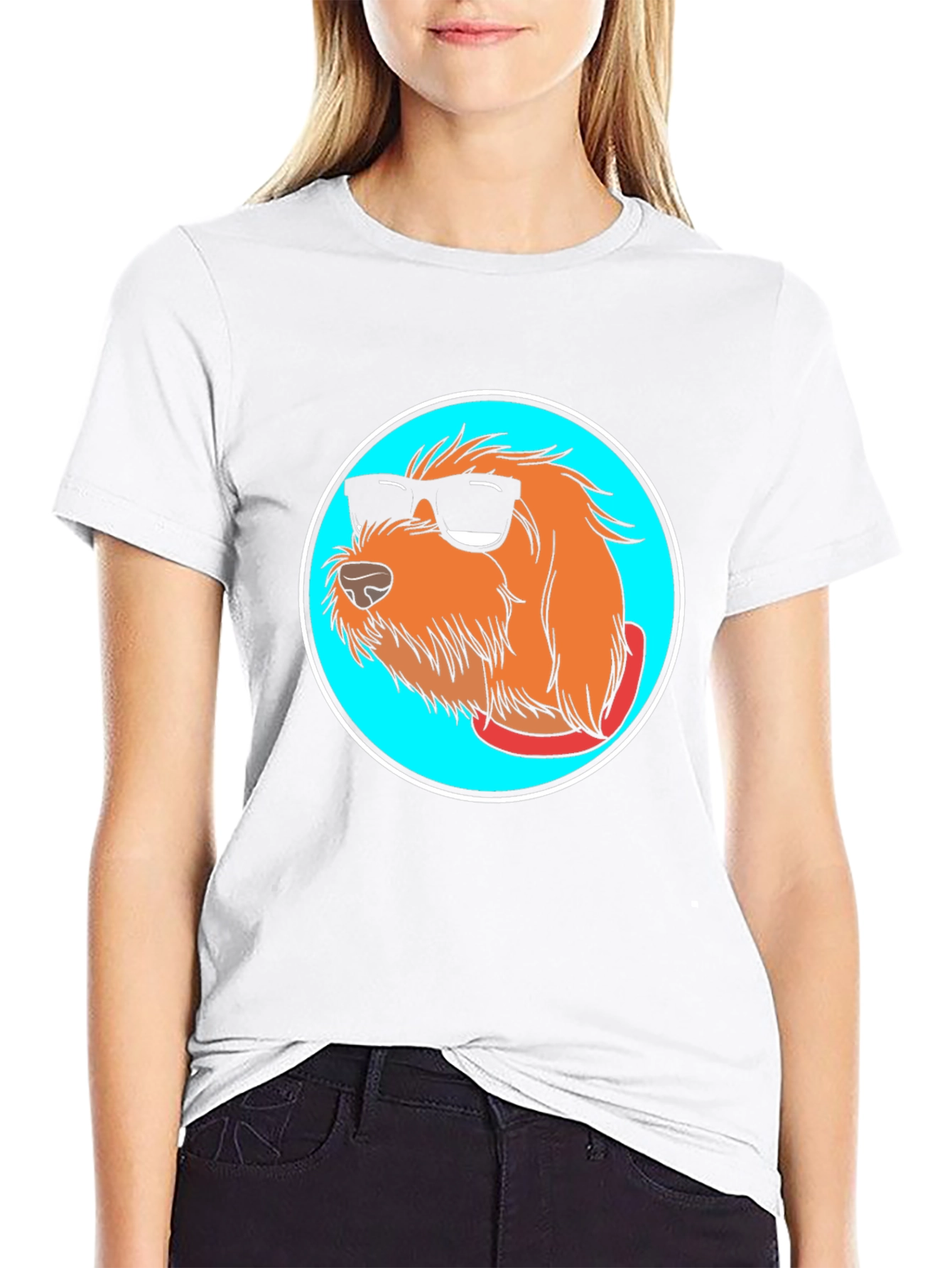 Cool Dog Graphic Tee - Black Cotton Blend
