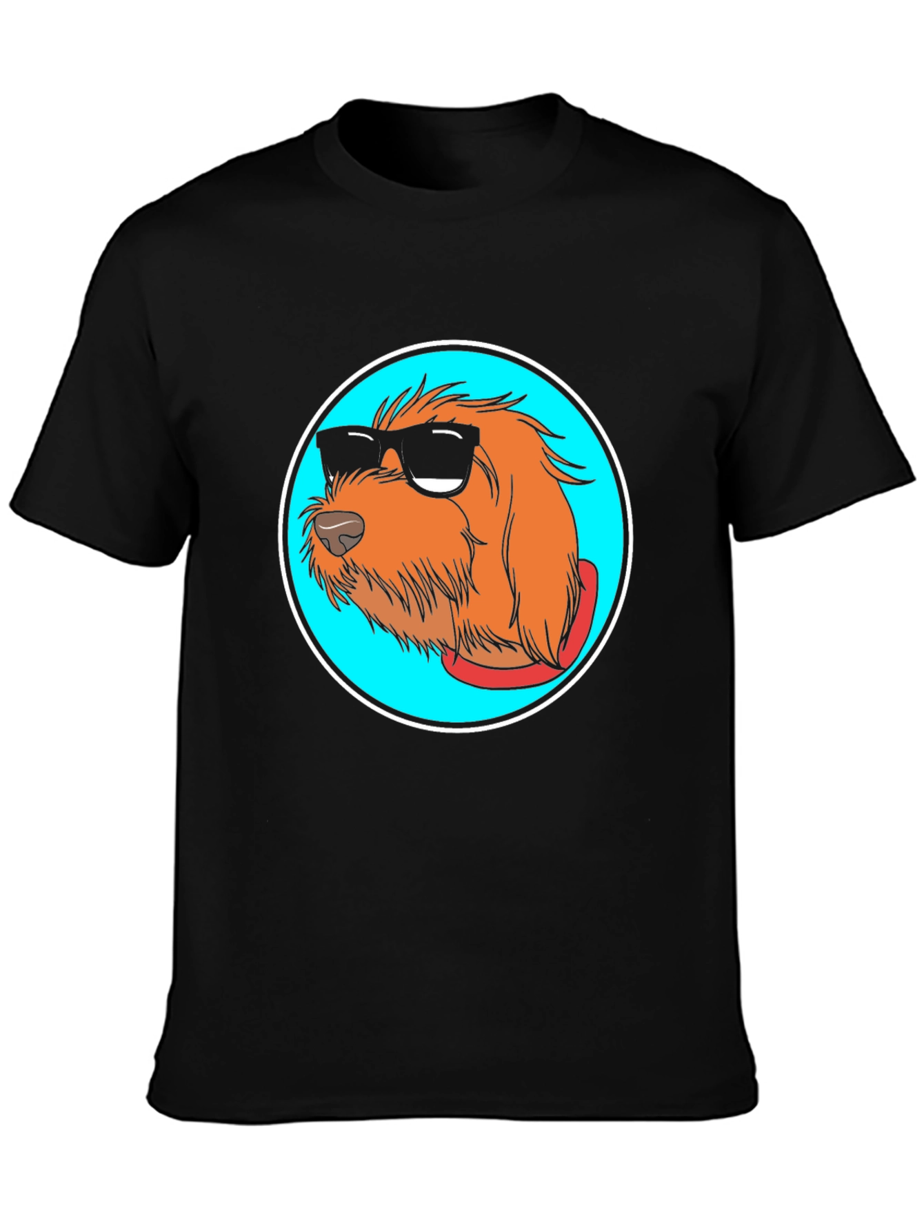 Cool Dog Graphic Tee - Black Cotton Blend
