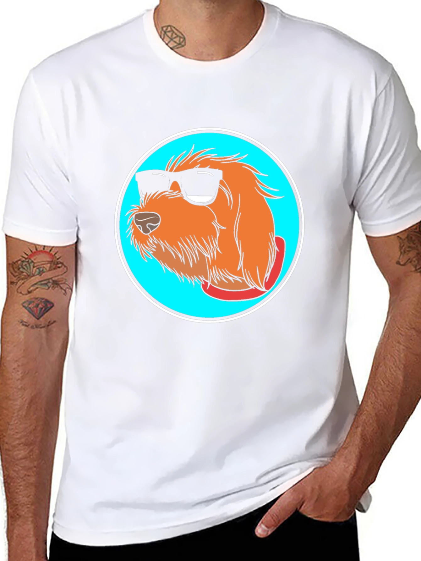 Cool Dog Graphic Tee - Black Cotton Blend
