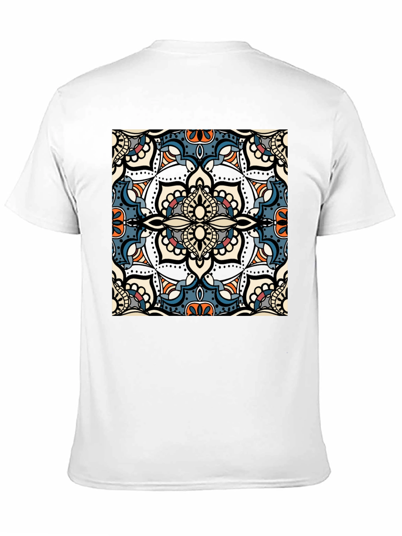 Mens Black T-Shirt with Mandala Design