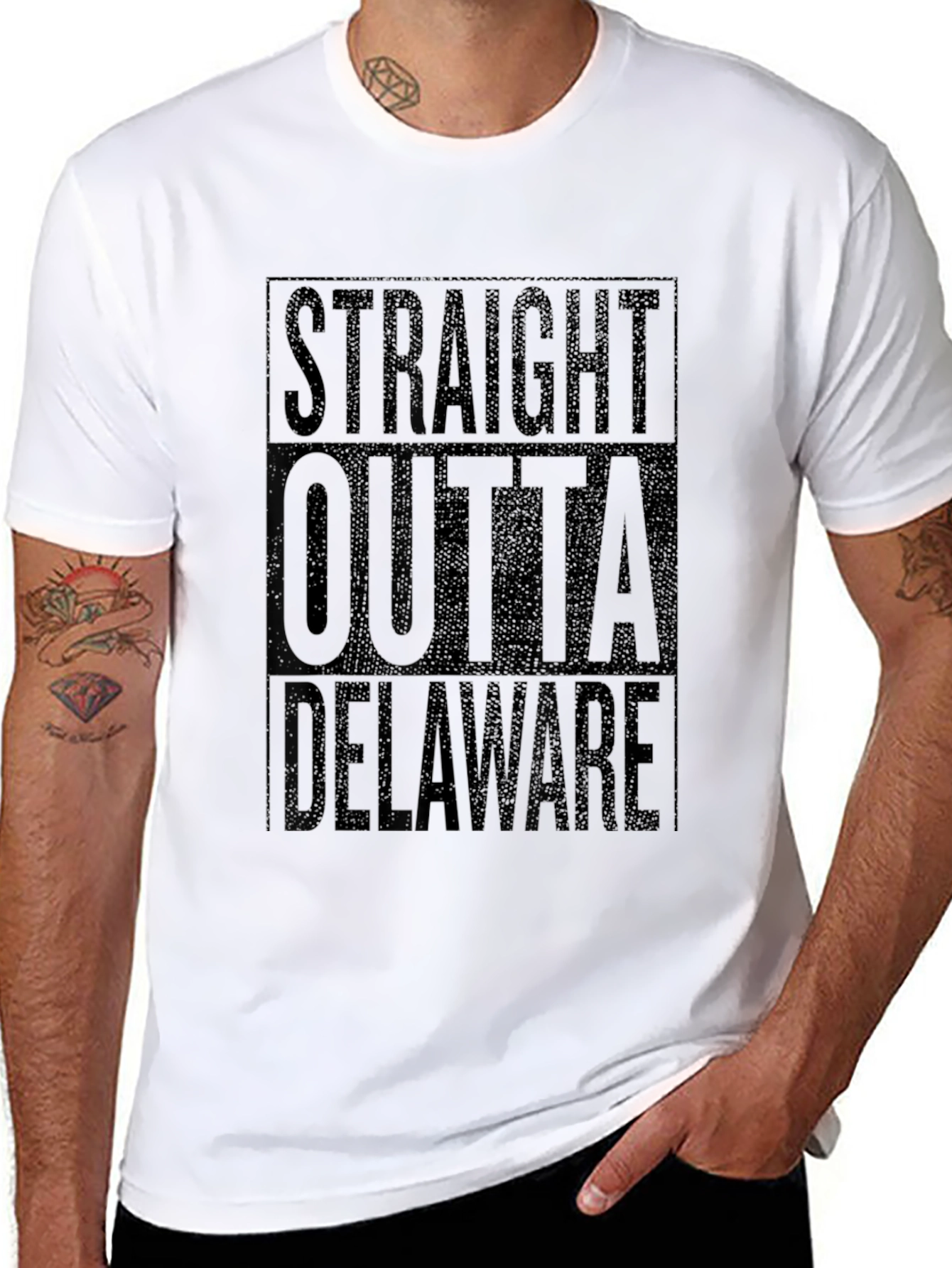 Straight Outta Delaware Black T-Shirt