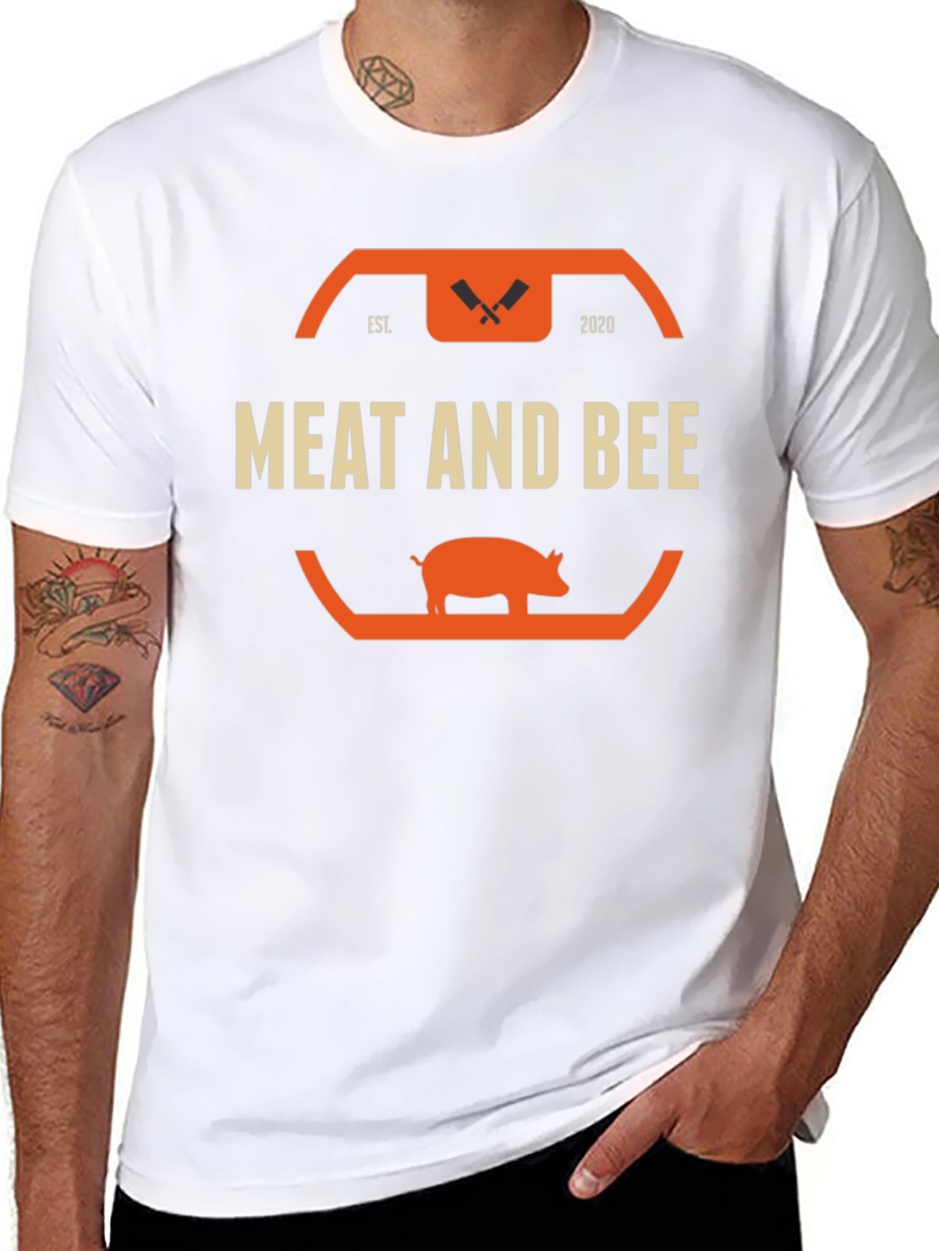 Meat and Bee Black Graphic T-Shirt